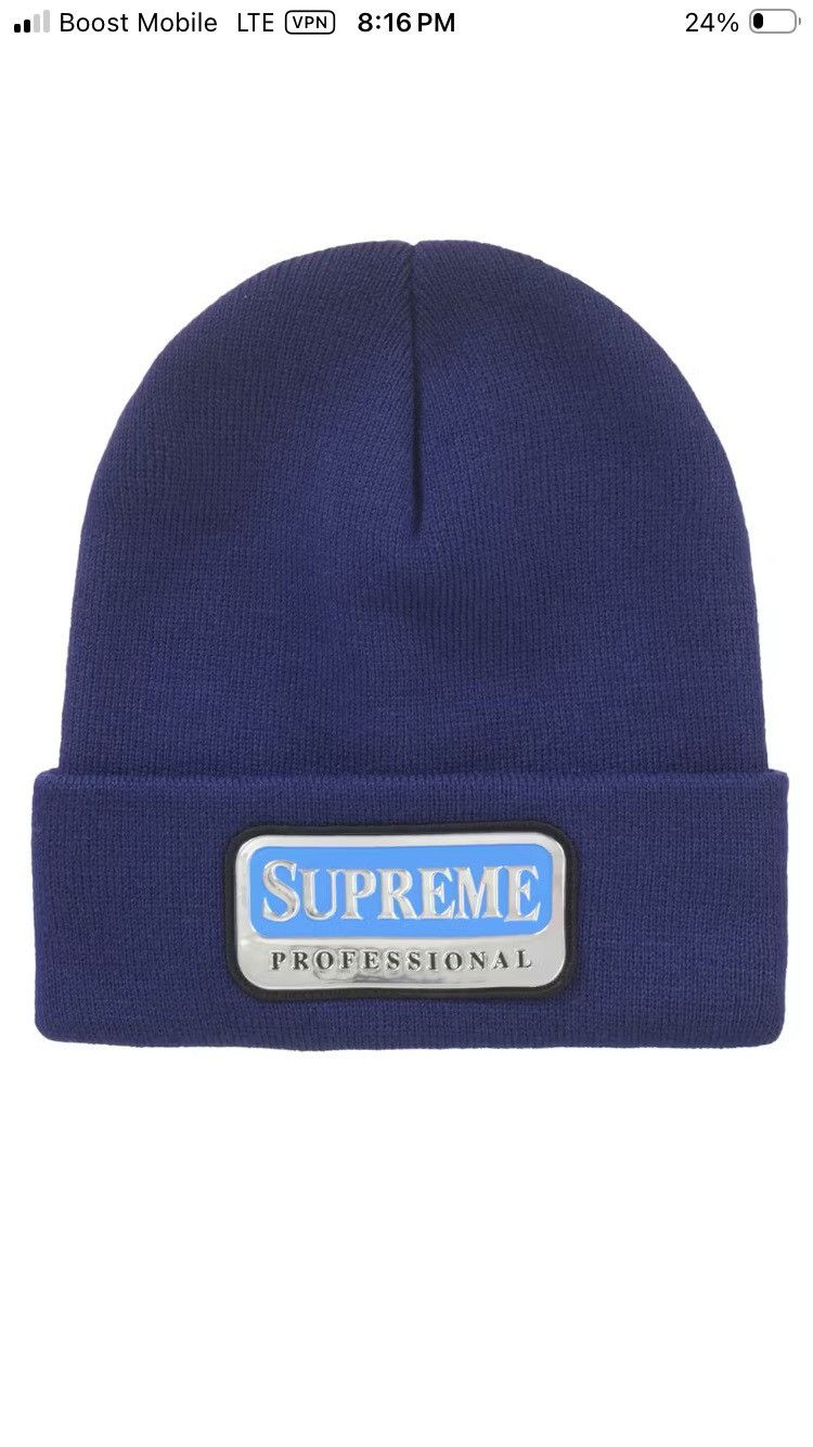 Supreme Supreme Professional Beanie Navy Size ONE SIZE - 3 Thumbnail