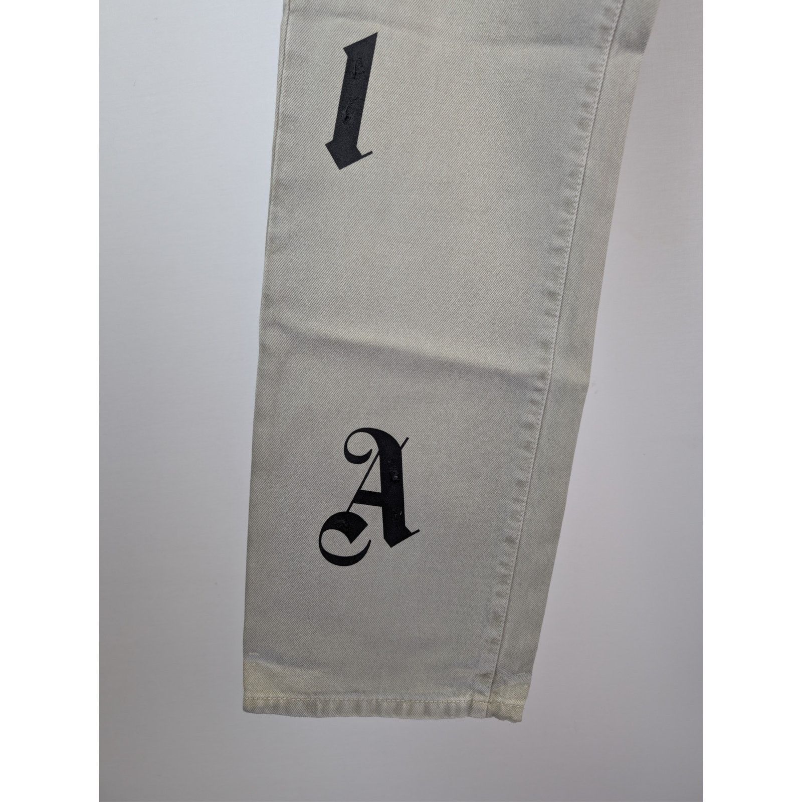 Palm Angels o1rshd1 Bull Logo Patch 5 Pockets Denim Pants in Light Beige Size US 30 / EU 46 - 9 Thumbnail