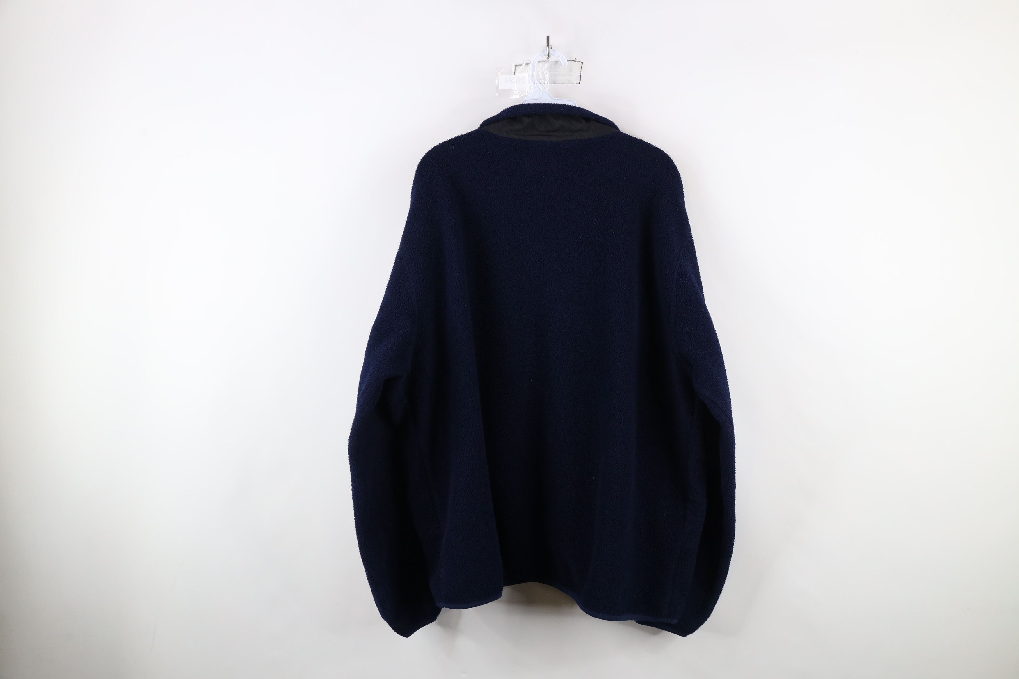 Lands' End × Vintage Vintage 90s Lands End Faded Full Zip Fleece Jacket Navy Blue Size US XXL / EU 58 / 5 - 10 Thumbnail