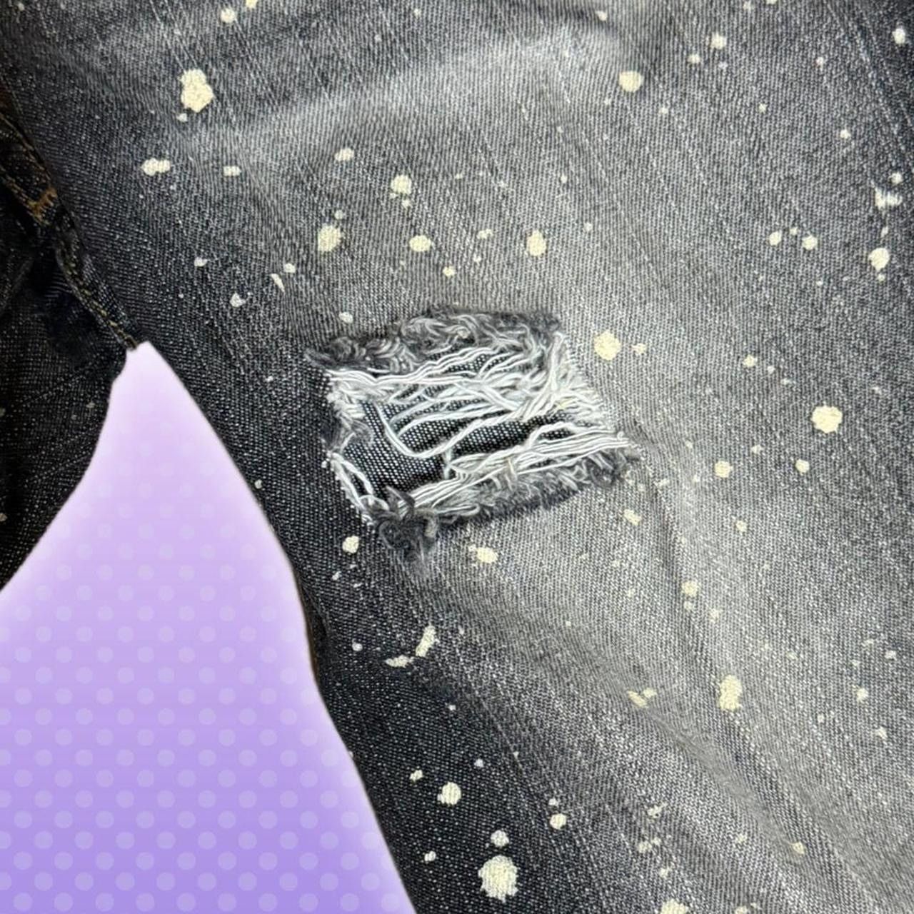 Japanese Brand paint splatter ripped japanese brand nina alternative denim Size 30" / US 8 / IT 44 - 3 Thumbnail
