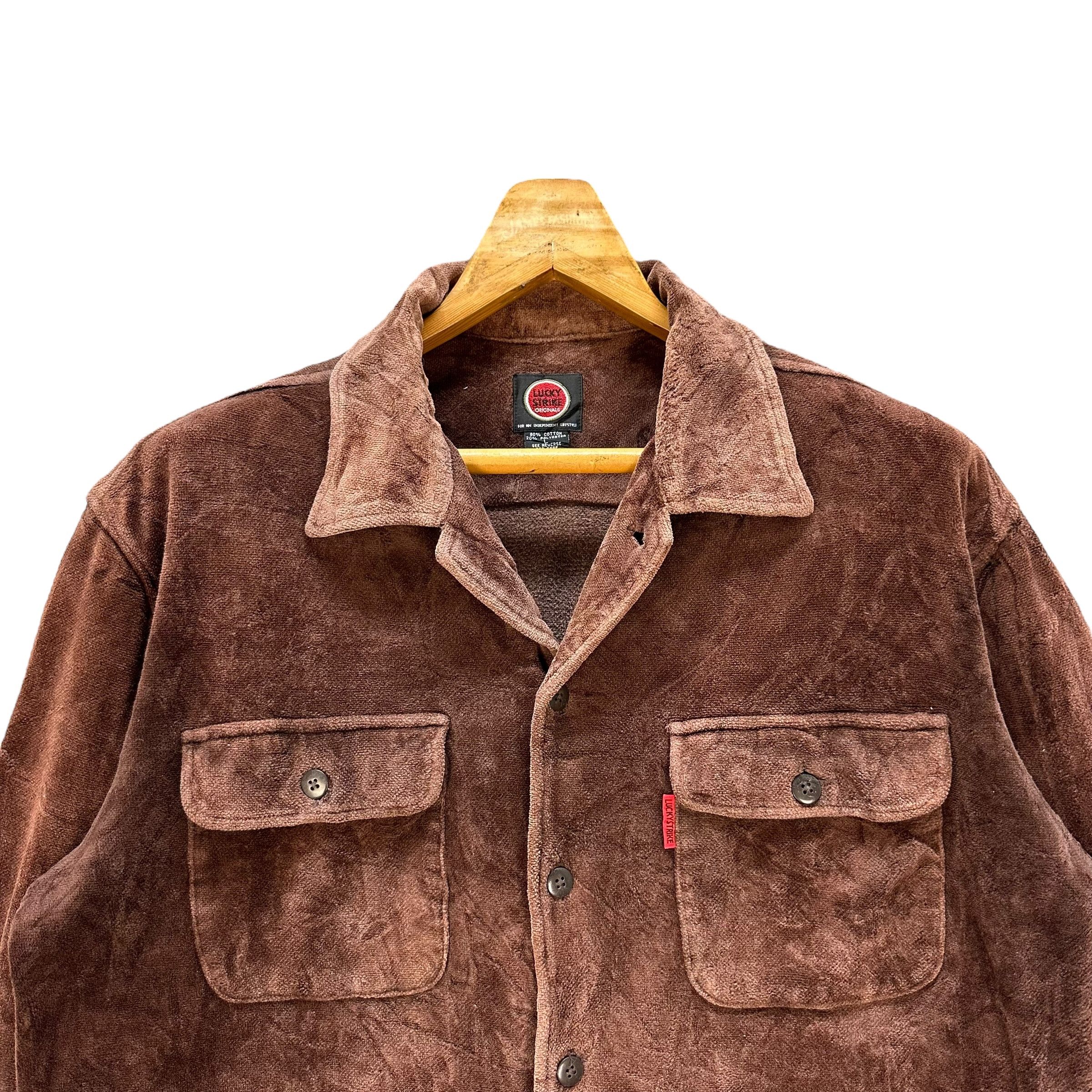 Vintage Lucky Strike Originals Velvet Flannel Jacket #A24-0540 Size US L / EU 52-54 / 3 - 2 Thumbnail