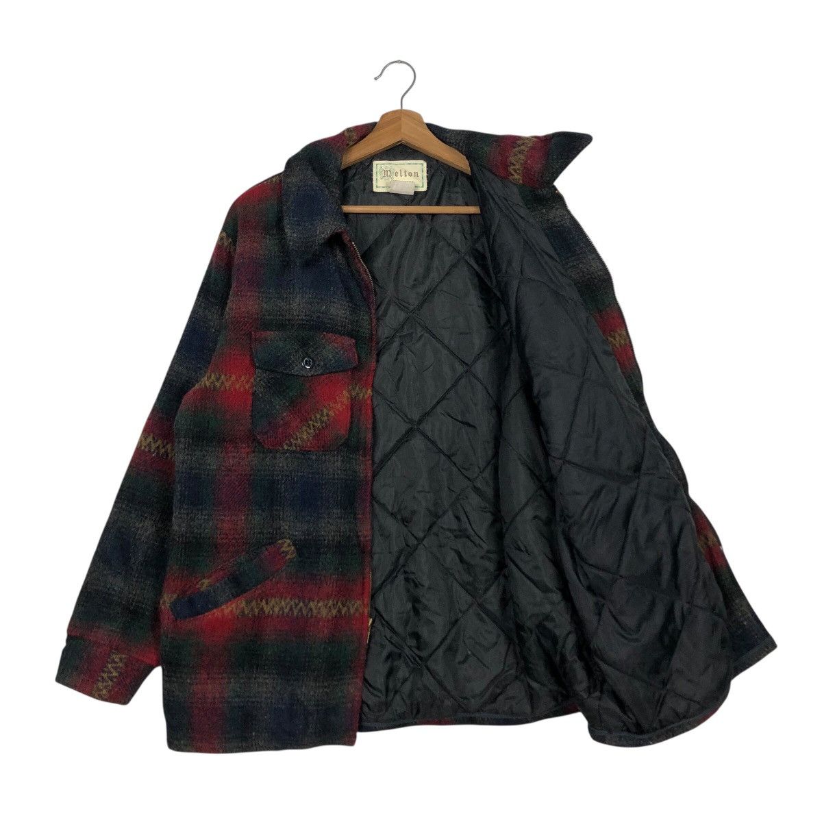 Vintage 📌Vintage Wool Work Jacket Melton Outer Wear Tartan Design Size US L / EU 52-54 / 3 - 12 Thumbnail