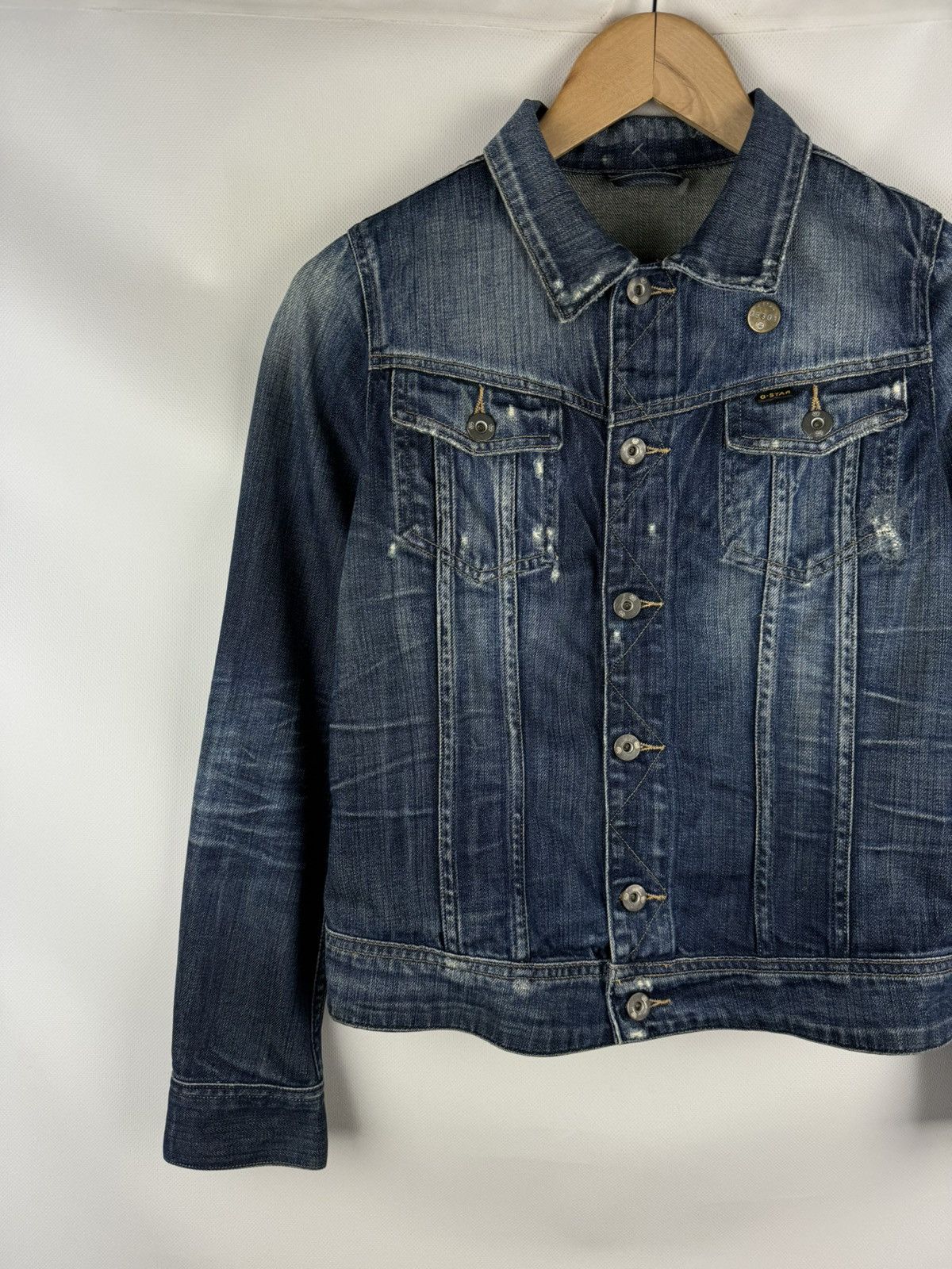 G-Star G Star Raw Ladie Slim Tailor Denim Distressed Trucker Jacket Size S / US 4 / IT 40 - 2 Thumbnail