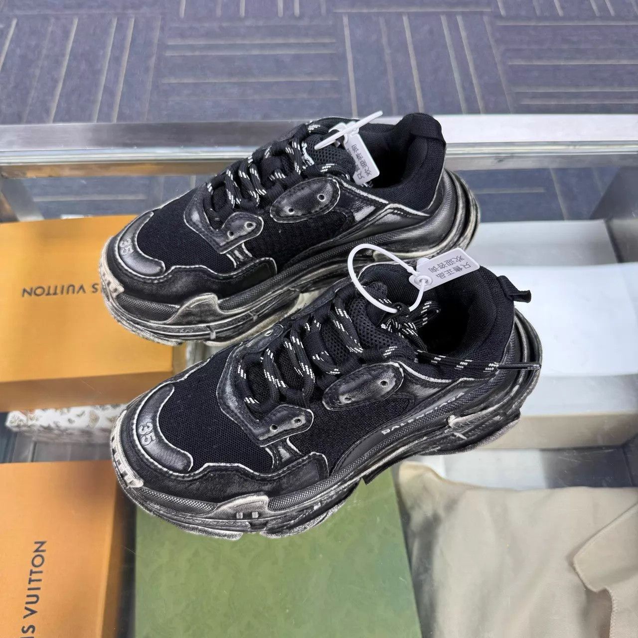 Balenciaga Balenciaga TRIPLES Distressed Black 35 Women's Size US 4.5 / IT 34.5 - 1 Thumbnail