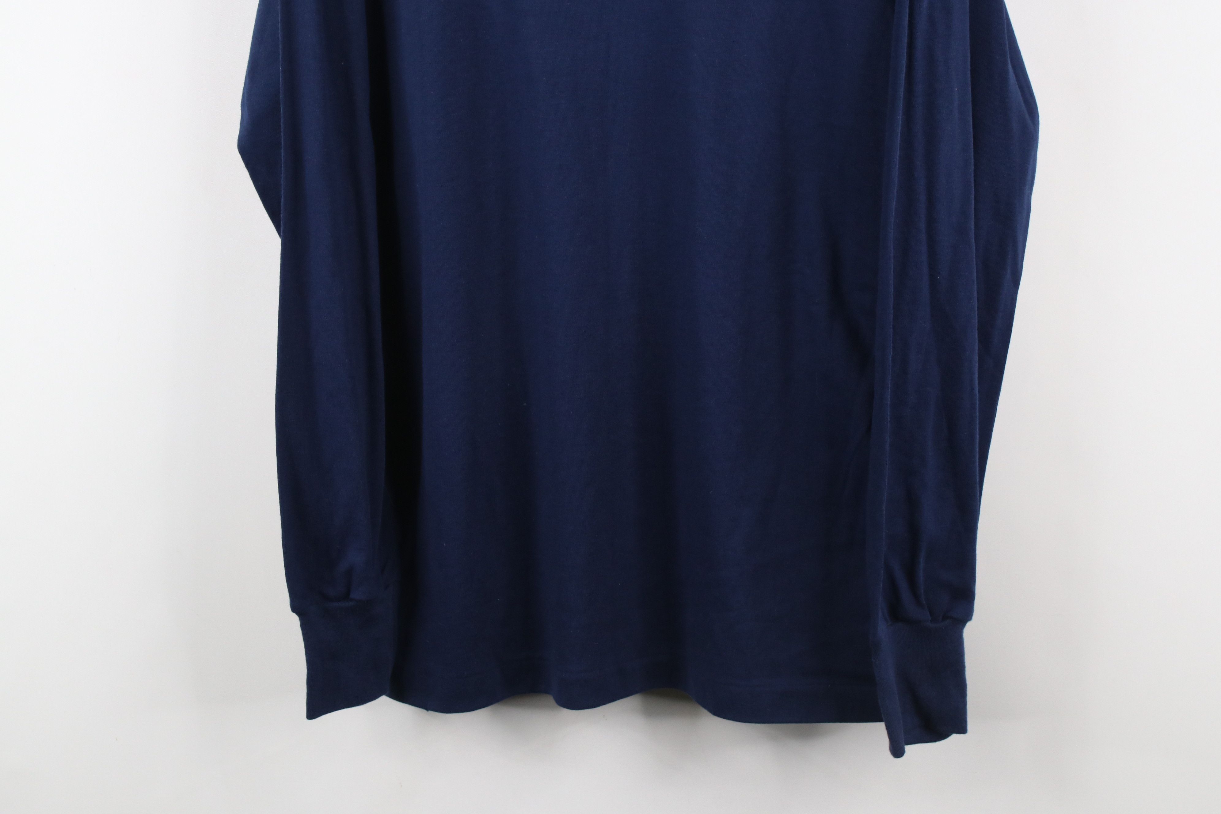 Vintage Vintage 90s Streetwear Long Sleeve Turtleneck T-Shirt Blue Size US XL / EU 56 / 4 - 3 Thumbnail