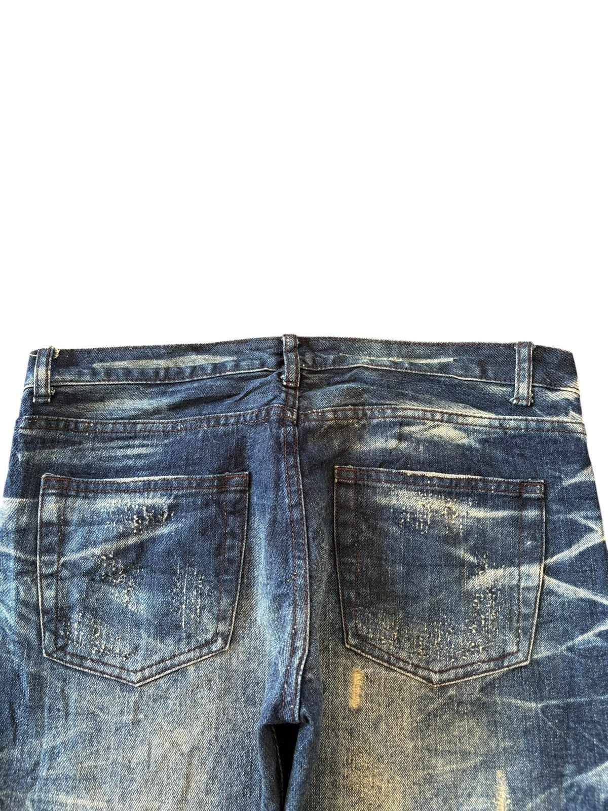 If Six Was Nine Vintage Japanese Brand Heavy Distress Bootcut Jeans Size 33" - 4 Thumbnail