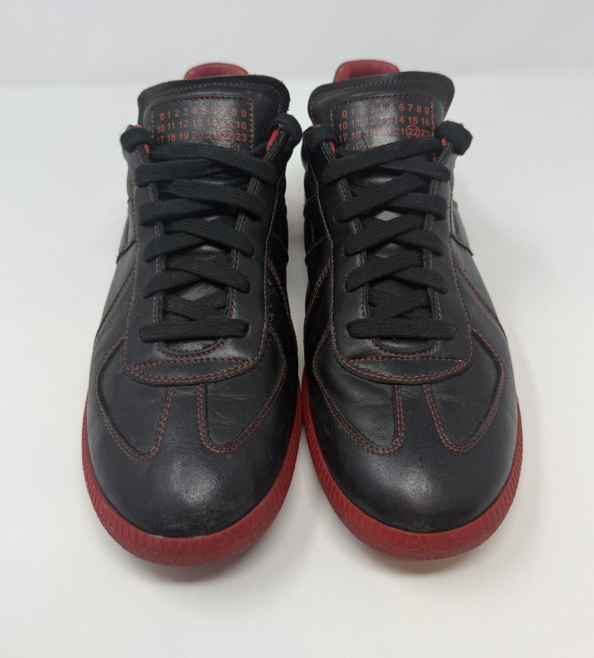 Maison Margiela Maison Margiela Replica GAT Leather Sneaker Black Red Size US 10 / EU 43 - 2 Thumbnail