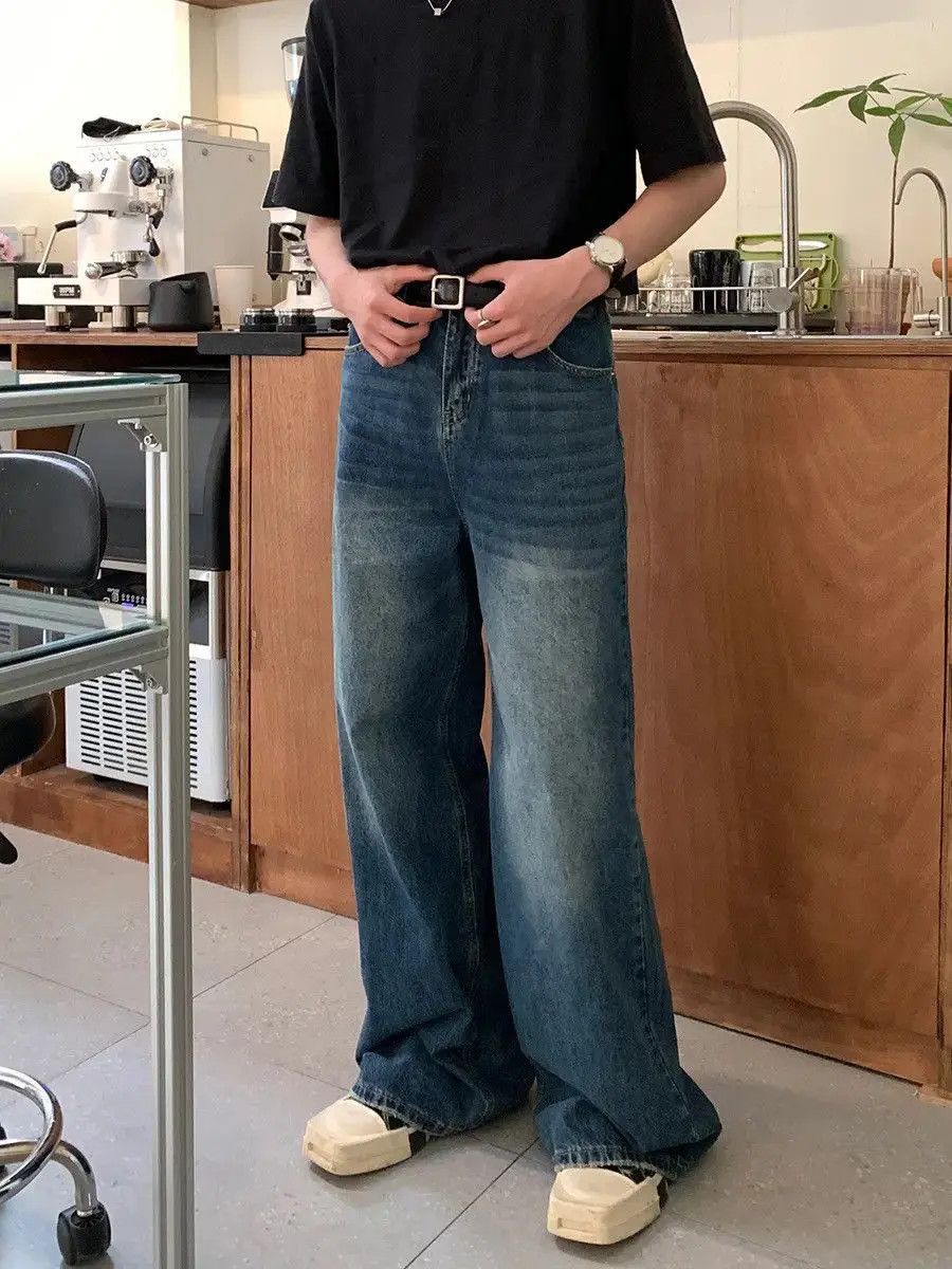 Japanese Brand Retro casual wide leg high street jeans Size US 32 / EU 48 - 2 Thumbnail