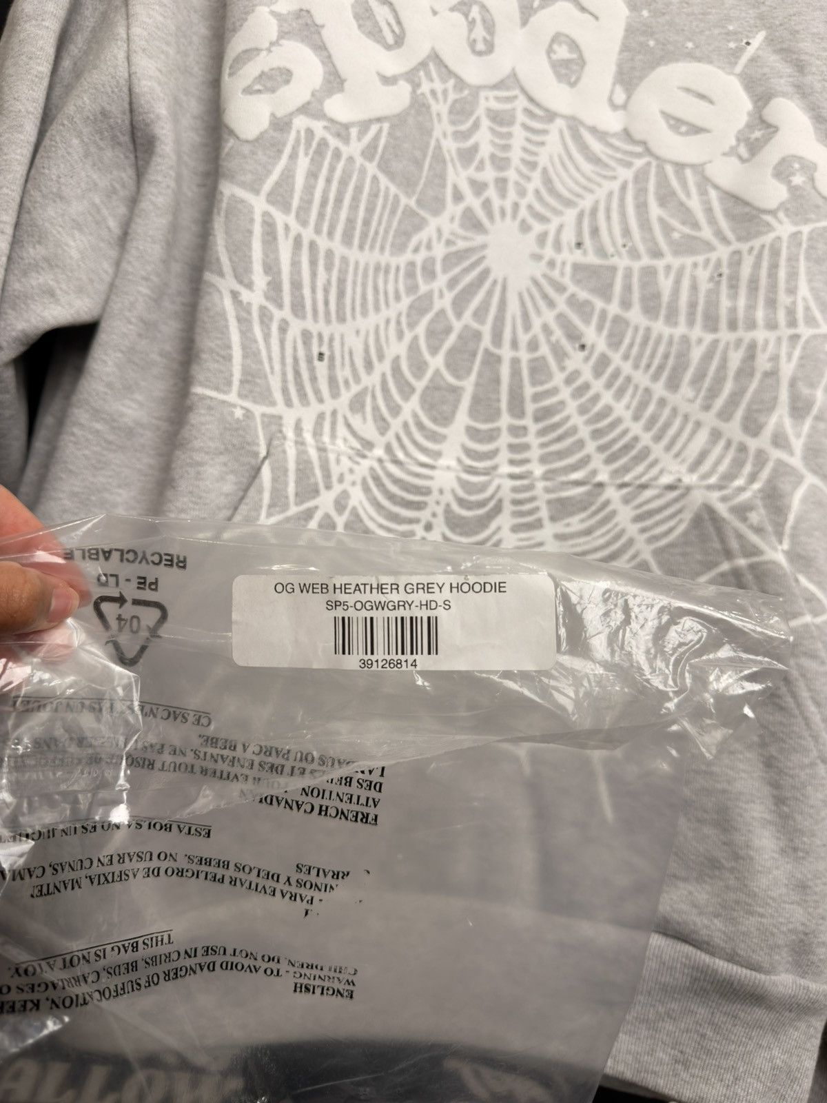 Sp5der OG WEB HEATHER GREY HOODIE Size US S / EU 44-46 / 1 - 6 Thumbnail