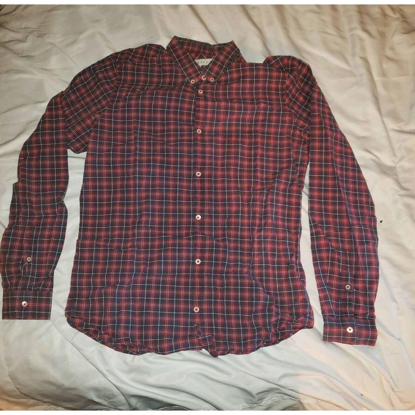 Sandro Sandro Paris Plaid Long Sleeve Button Down Shirt Size Medium Size US M / EU 48-50 / 2 - 1 Thumbnail