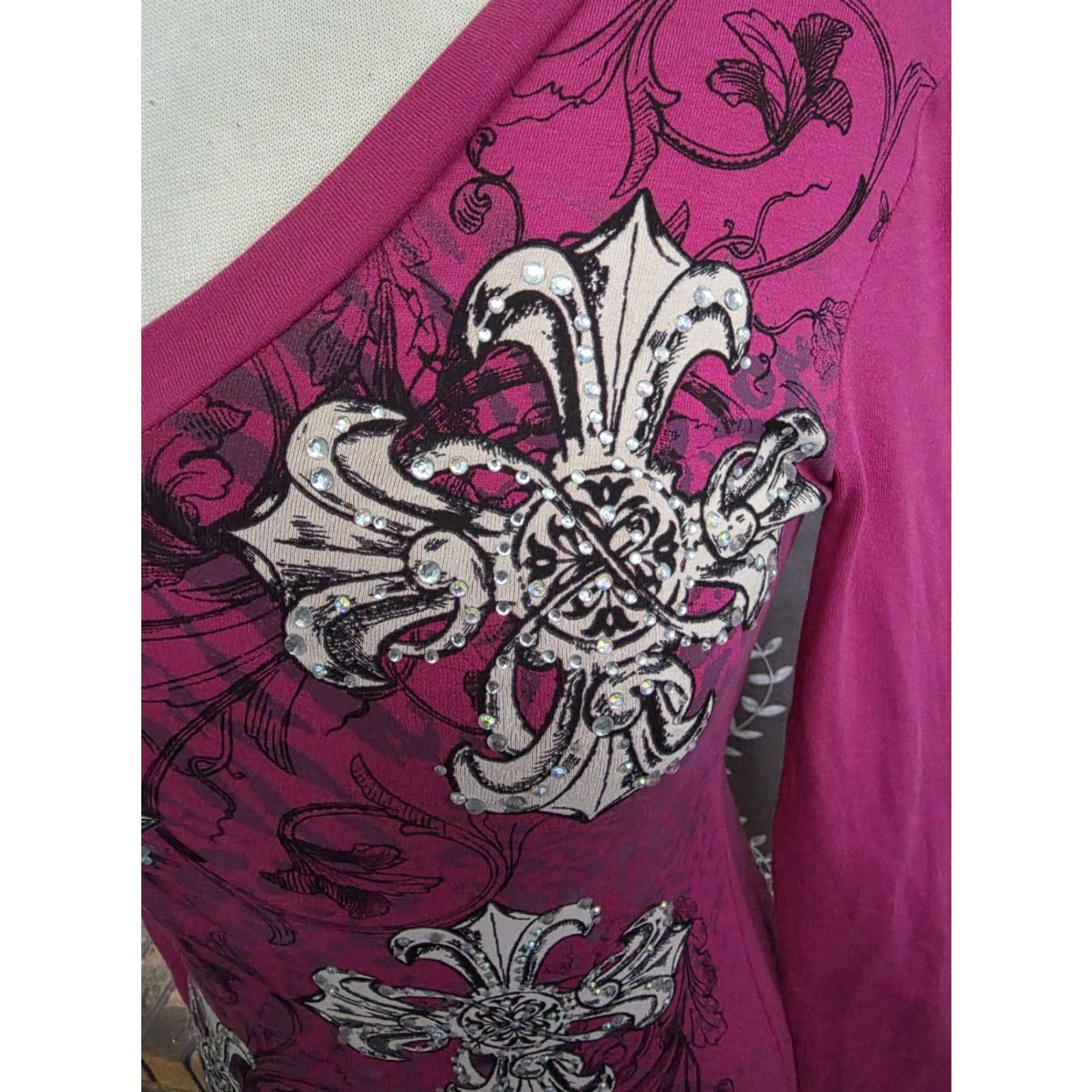Vintage VINTAGE Bus Stop Women's Long Sleeve Hooded Embellished Shirt Pink Small Size S / US 4 / IT 40 - 5 Thumbnail