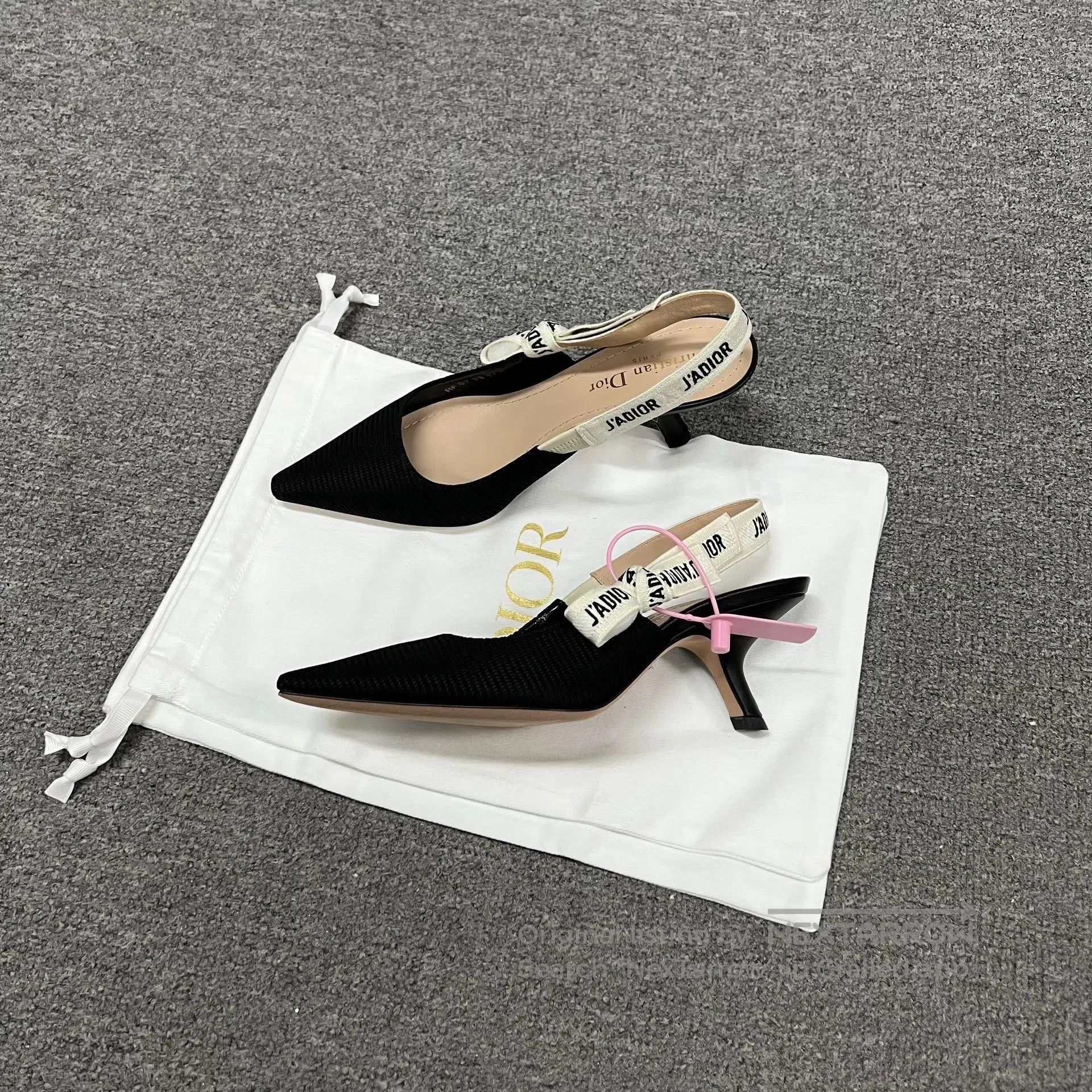 Dior Dior Letter slogan ribbon: Black kitten and high heels| Size US 5.5 / IT 35.5 - 2 Thumbnail