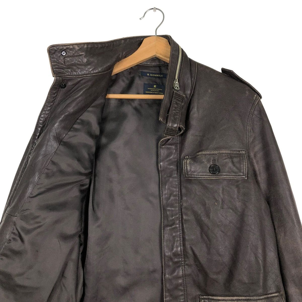 Toyo Enterprises 🔥SOFT LEATHER BIKER JACKET R.NEWBOLD CARGO MULTI POCKET Size US XL / EU 56 / 4 - 12 Thumbnail