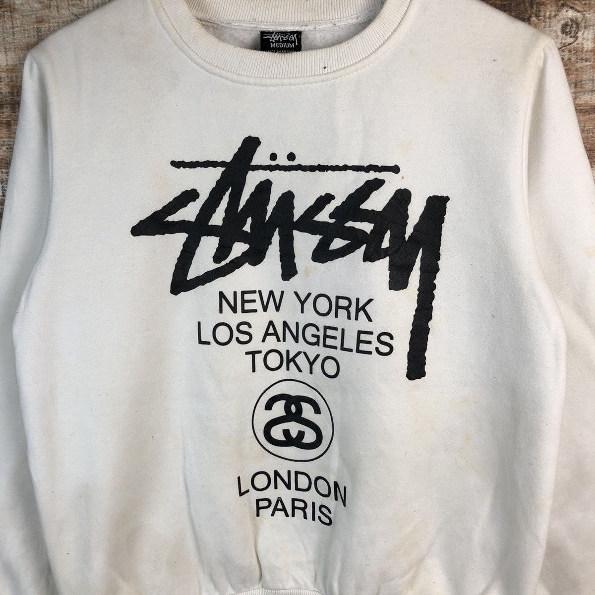 Stussy DL Stussy vintage White Sweatshirt #A1252 Size US S / EU 44-46 / 1 - 9 Thumbnail