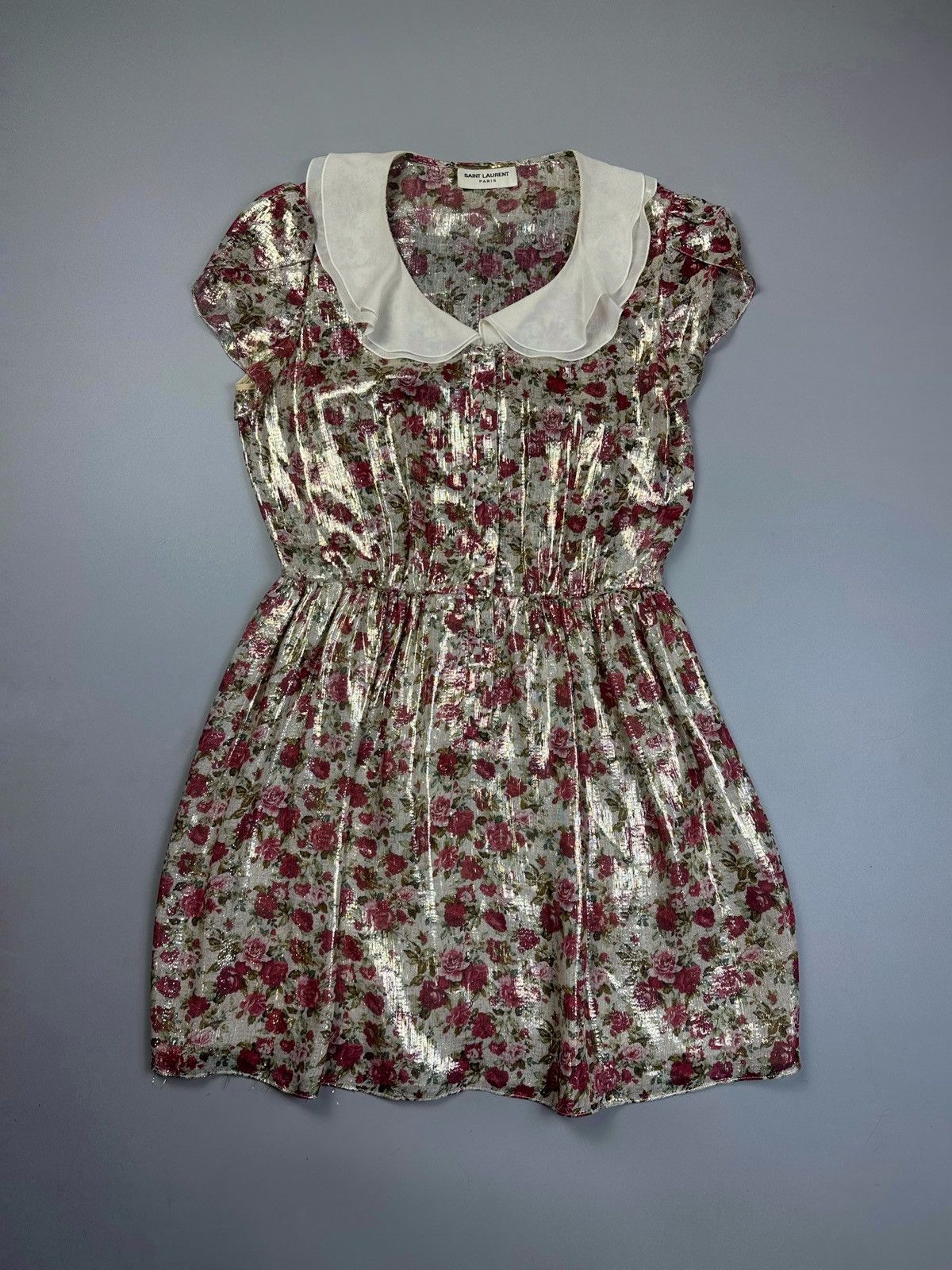 Saint Laurent Paris Saint Lauren floral silk dress Size S / US 4 / IT 40 - 1 Thumbnail