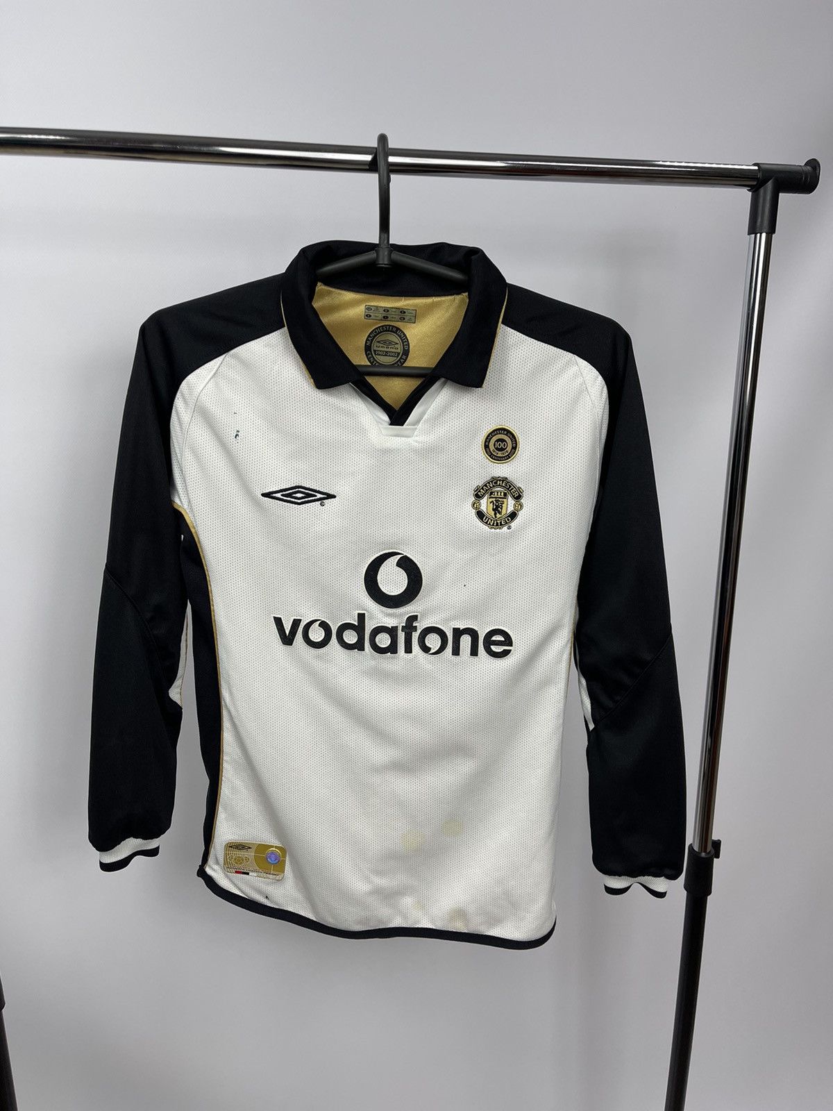 REVERSIBLE Manchester United 2001 2002 away jersey Sz 134 cm