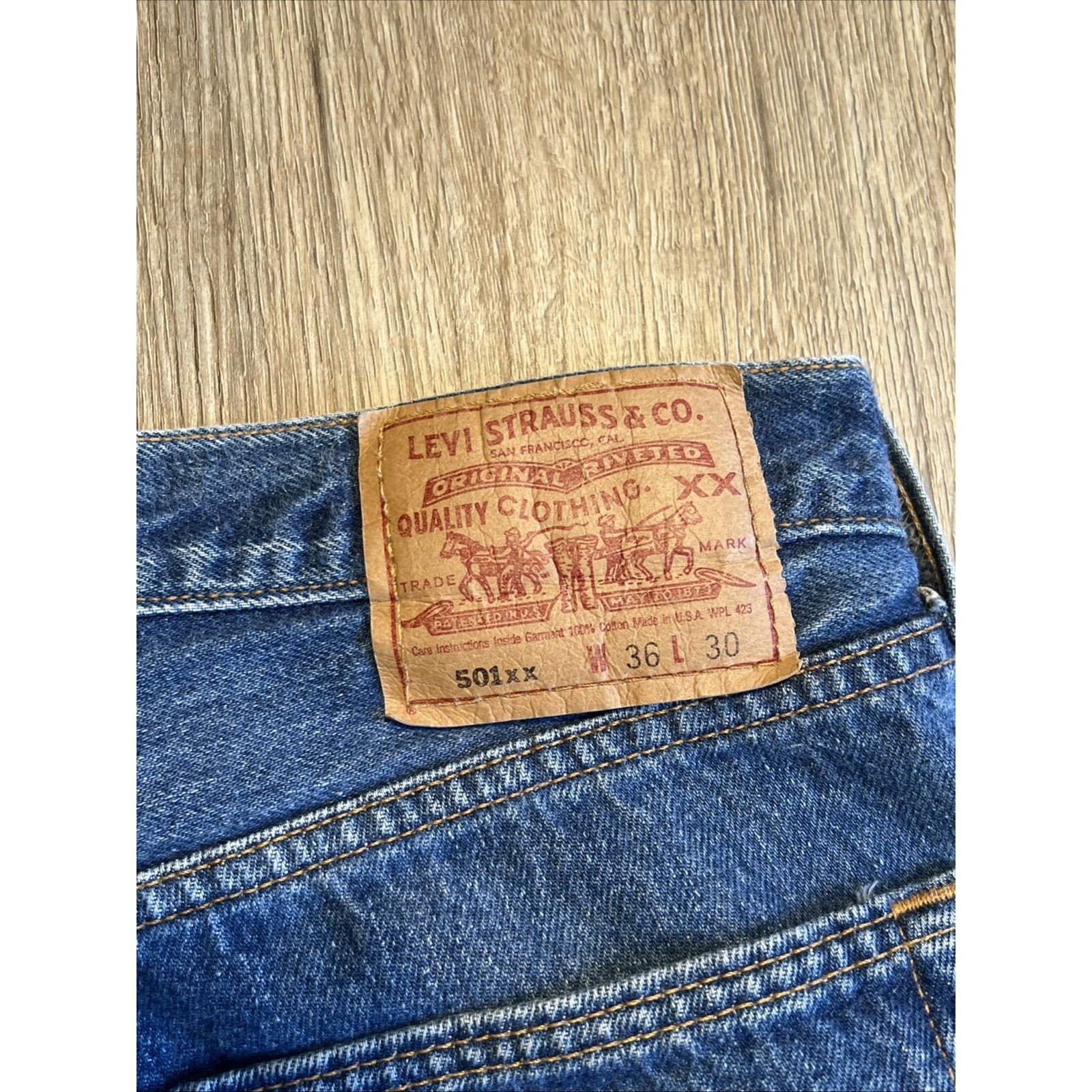 Levi's Vintage Levis 501 Jeans 34x26 90s Blue USA Made Denim Hige Size US 34 / EU 50 - 5 Thumbnail