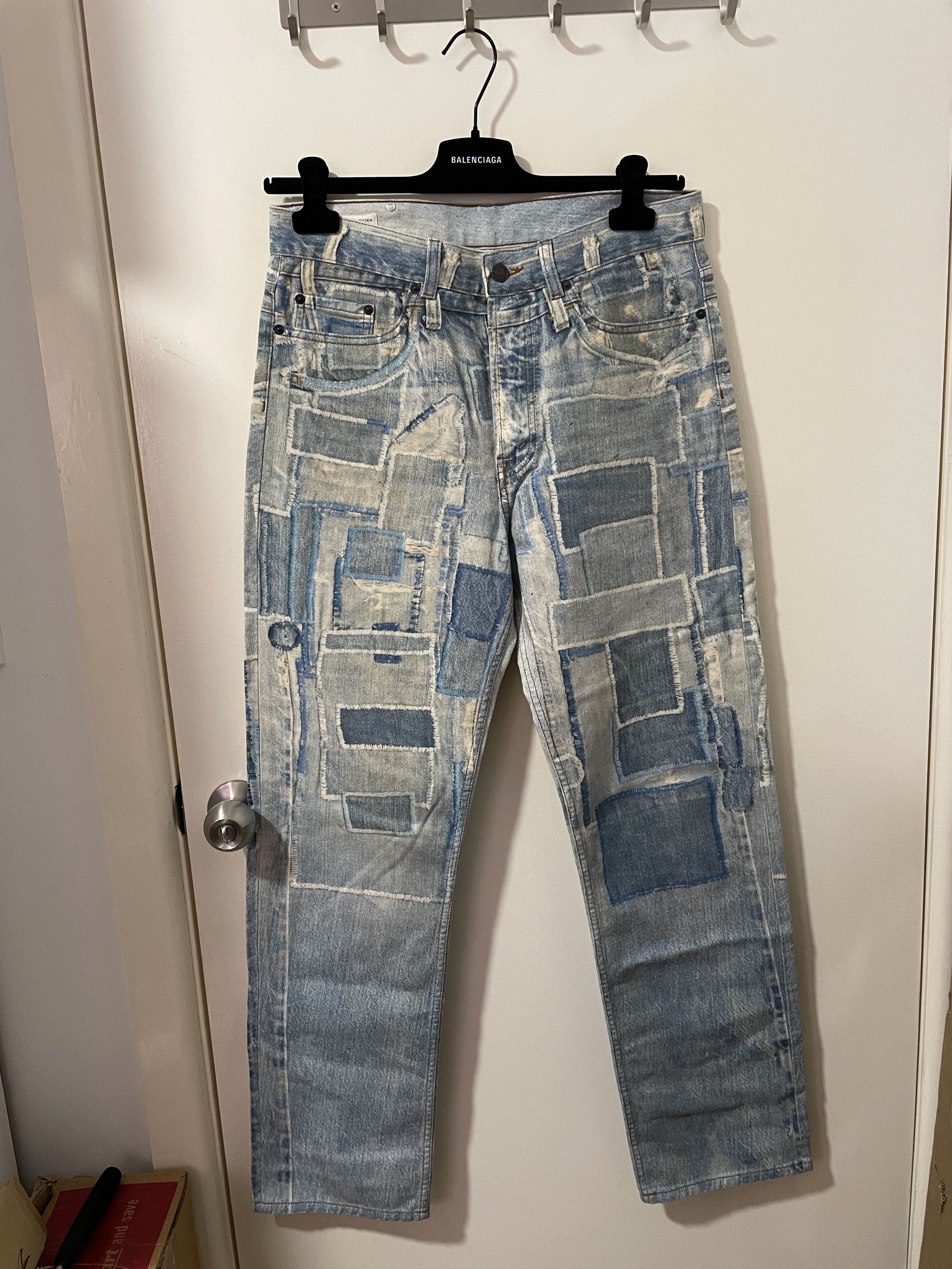 Dries Van Noten SS 17 Dries Van Noten "Pender" Light Blue Patchwork Jeans Size US 32 / EU 48 - 1 Thumbnail