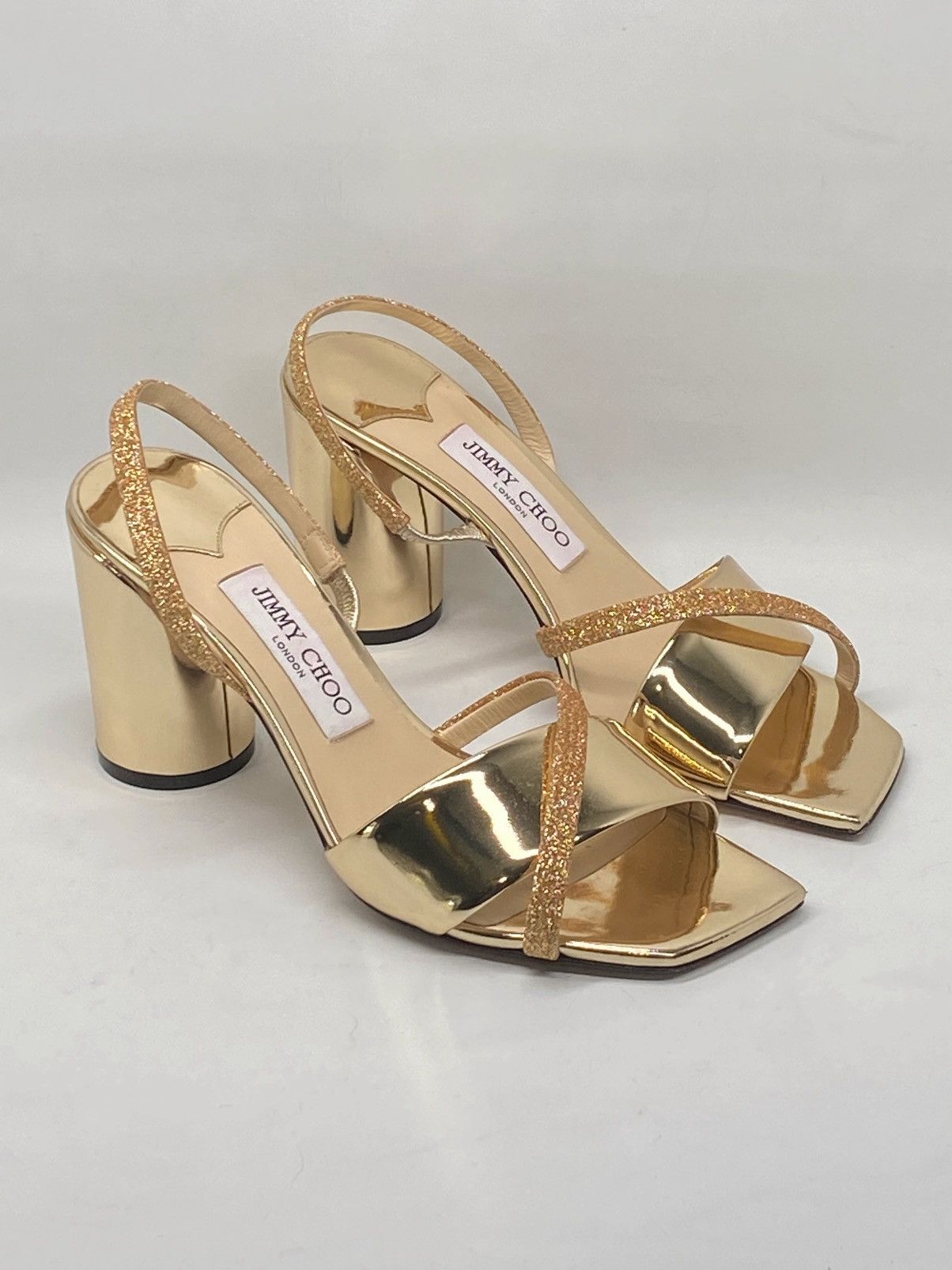 Jimmy Choo Jimmy Choo Plum Metallic Glitter Slingback Sandals size 38.5 Size US 8.5 / IT 38.5 - 3 Thumbnail
