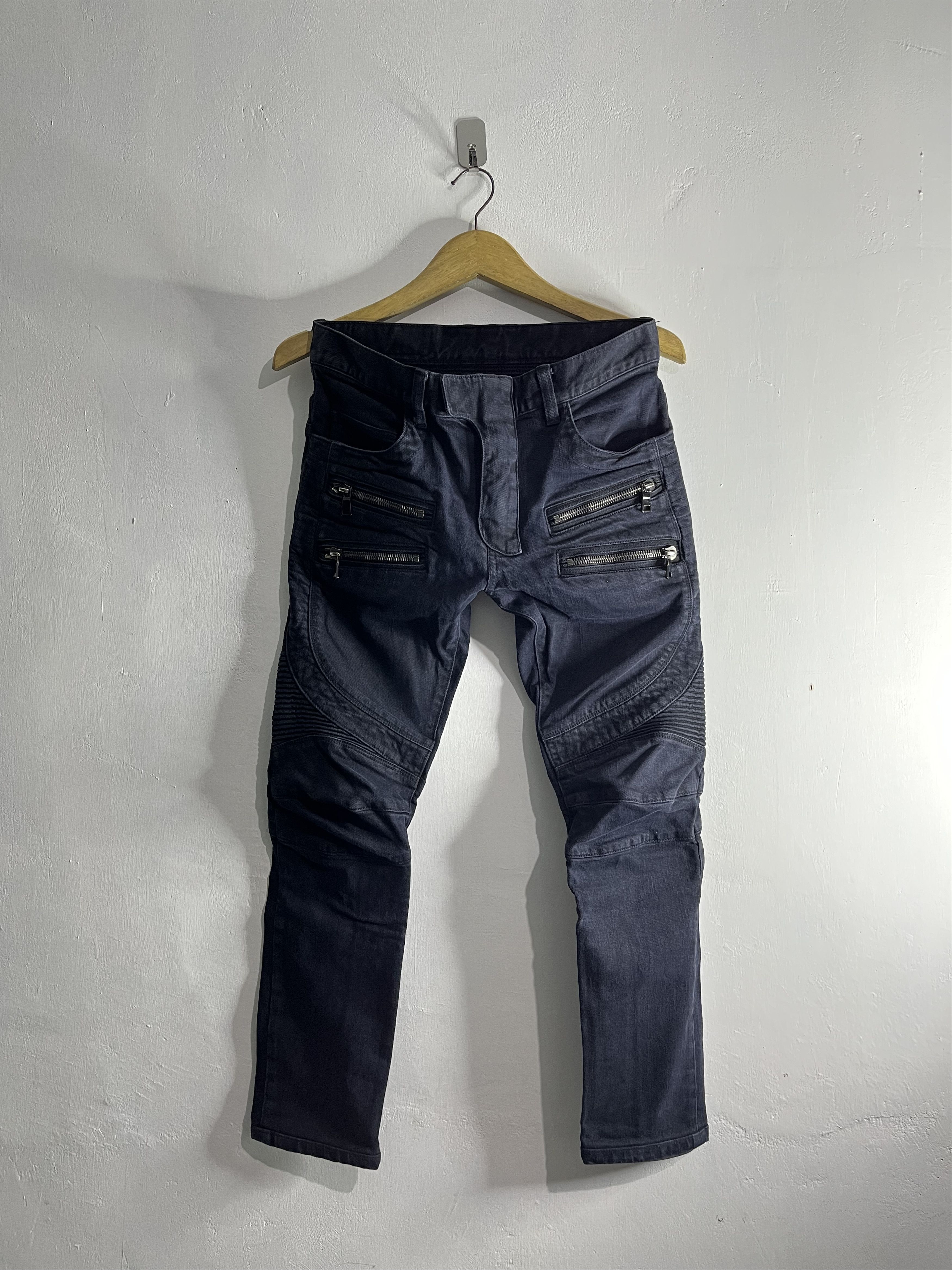 Balmain Balmain christophe decarnin double zipper biker jeans