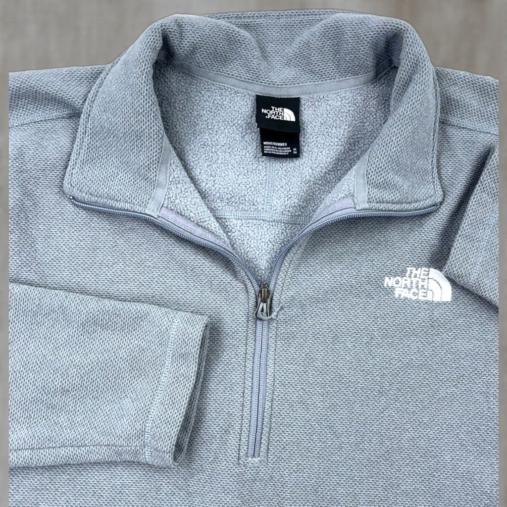 The North Face The North Face Sweat er Men XL Gray Fleece Pullover 1/4 Zip Mock Neck Logo Zipper Classic Outdoor Knit Sweater Size US XL / EU 56 / 4 - 1 Thumbnail