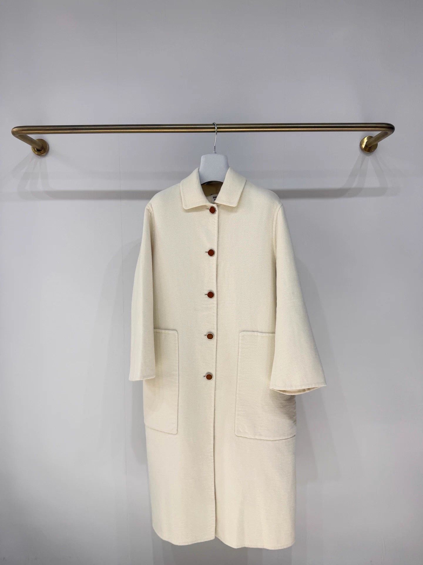 Hermes Hermes Long Cashmere Coat 36 Ivory 99% New Size XS / US 0-2 / IT 36-38 - 1 Thumbnail