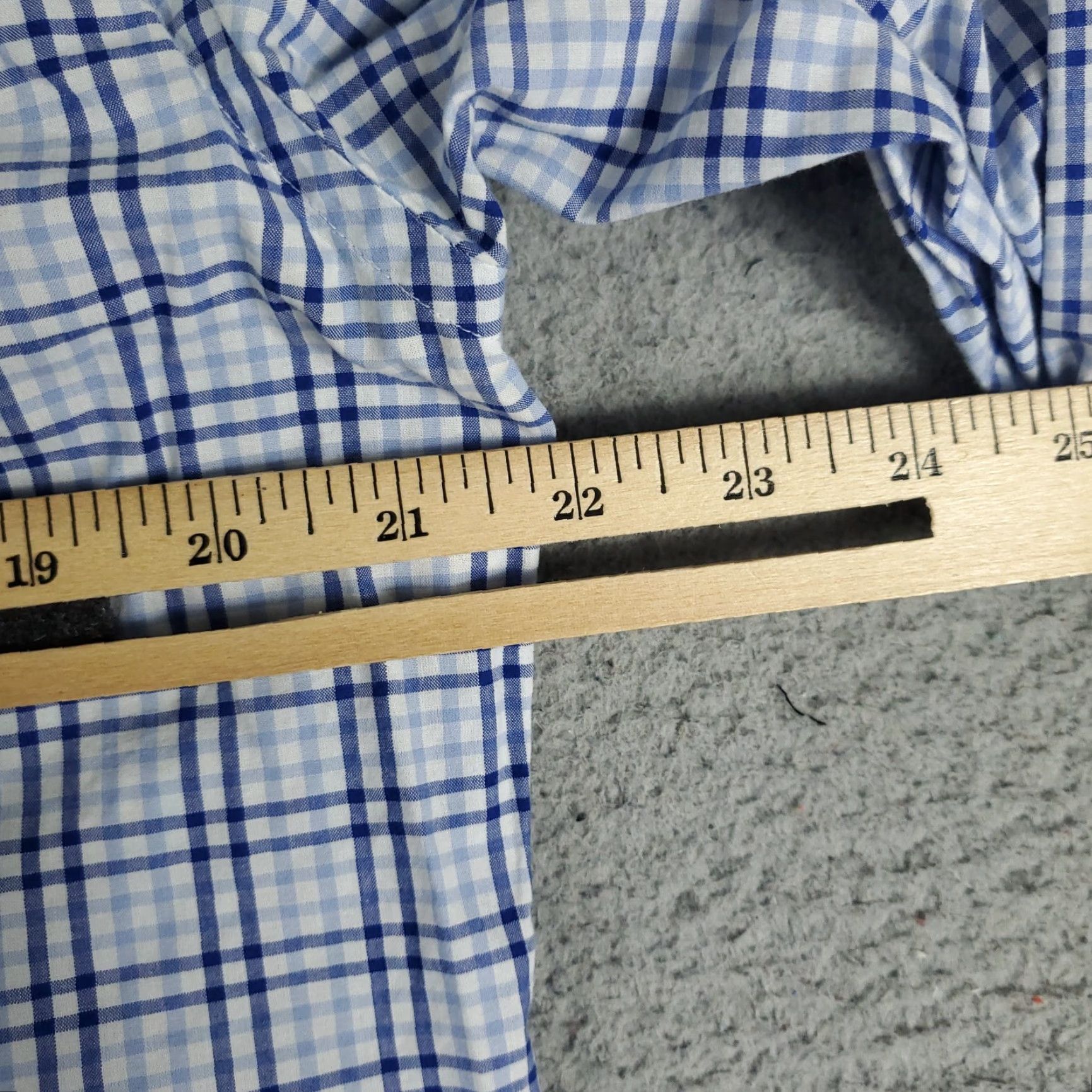 Tommy Hilfiger Tommy Hilfiger Dress Shirt Mens 16 Blue Plaid Long Sleeve Button Up 100% Cotton Regular Collar Size 42R - 6 Thumbnail