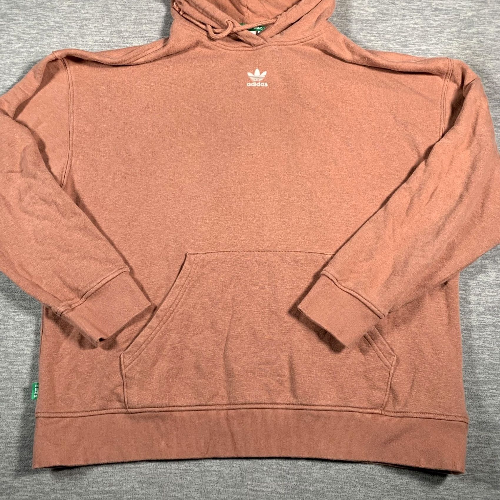 Adidas Adidas Originals Hoodie Womens Large Brown Trefoil Pullover Hemp Blend Size L / US 10 / IT 46 - 3 Thumbnail