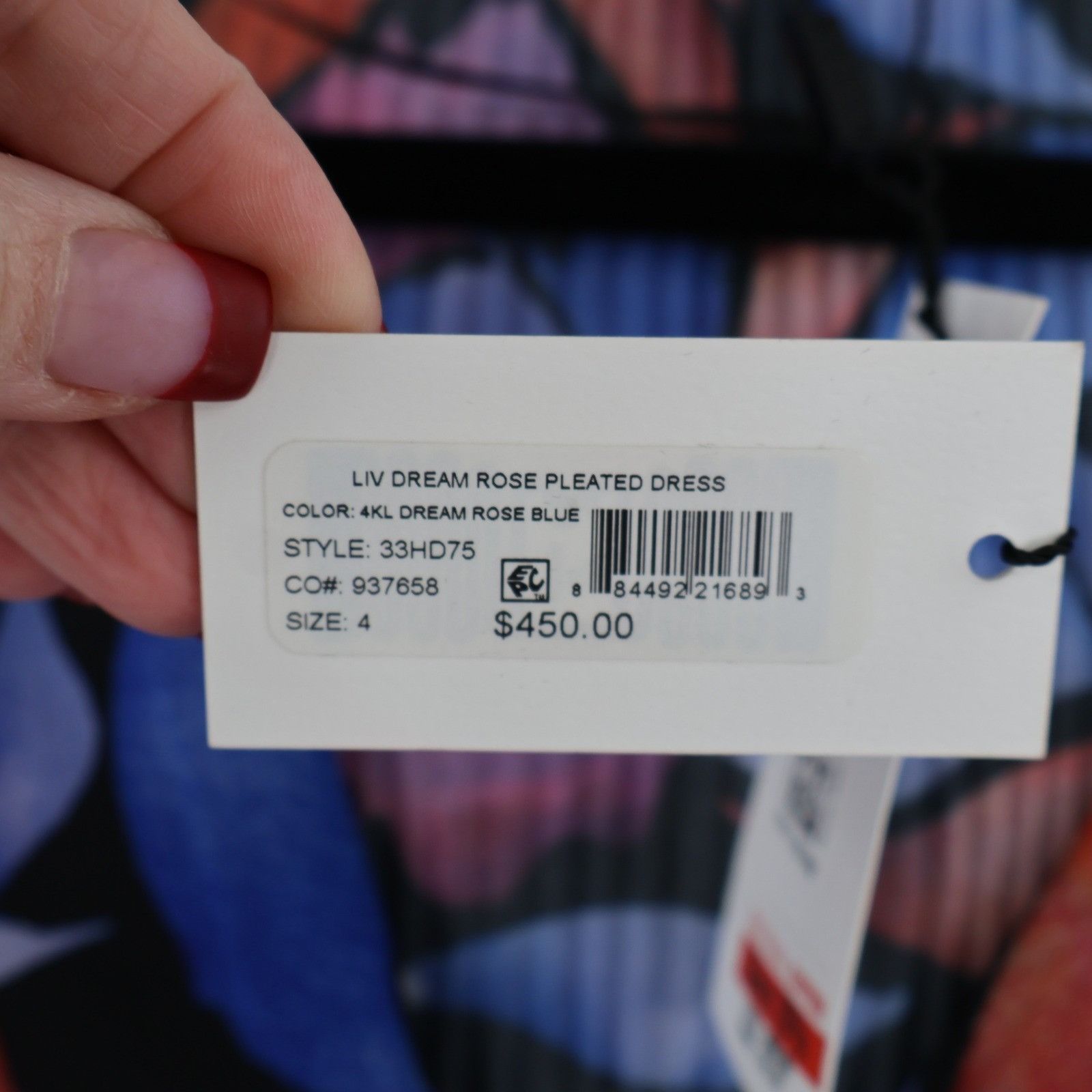 MILLY Milly Liv Dream Rose Print Dress Womens 4 Blue Pleated Artsy Size S / US 4 / IT 40 - 10 Thumbnail