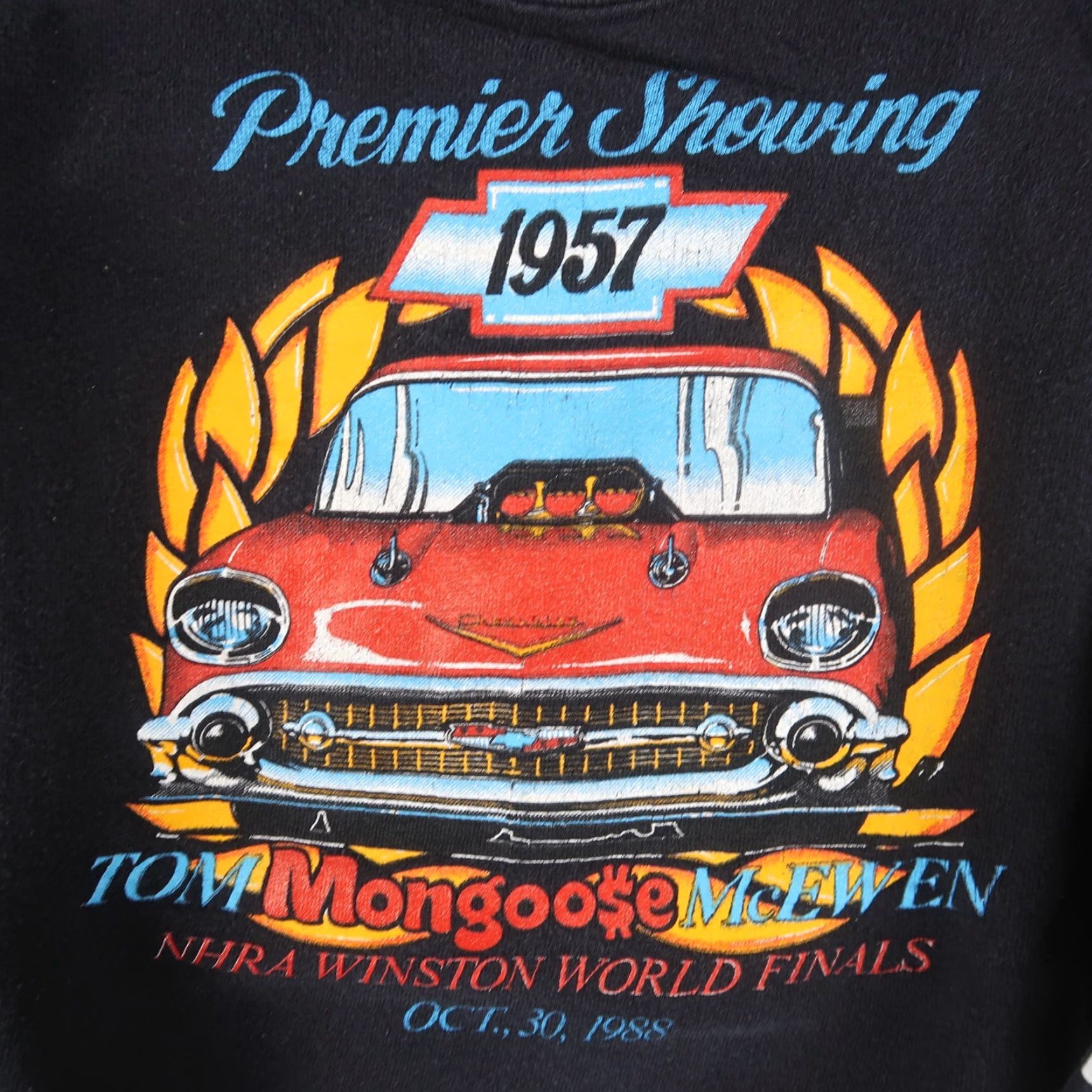 Vintage VINTAGE 80s Tom The Mongoose McEwen Crewneck Sweatshirt Men Small Black Car Graphic Pullover Style Size US S / EU 44-46 / 1 - 3 Thumbnail