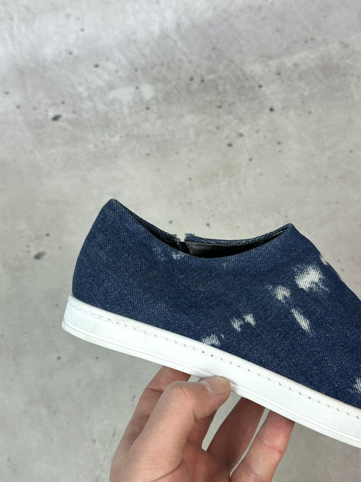Stella McCartney Stella McCartney Blue Denim Made in Italy Slip-on Sneakers Size US 7 / IT 37 - 10 Thumbnail