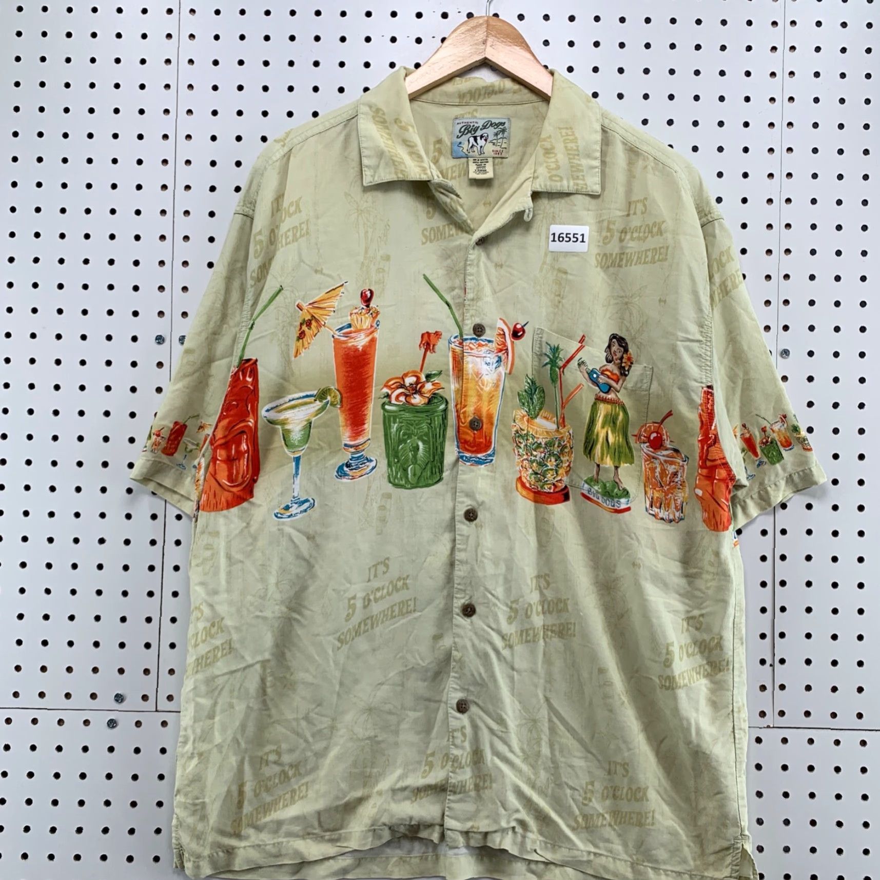 Big Dogs Big Dogs Hawaiian Shirt Men Large Yellow Rayon Button Short Sleeve Aloha Size US L / EU 52-54 / 3 - 5 Thumbnail
