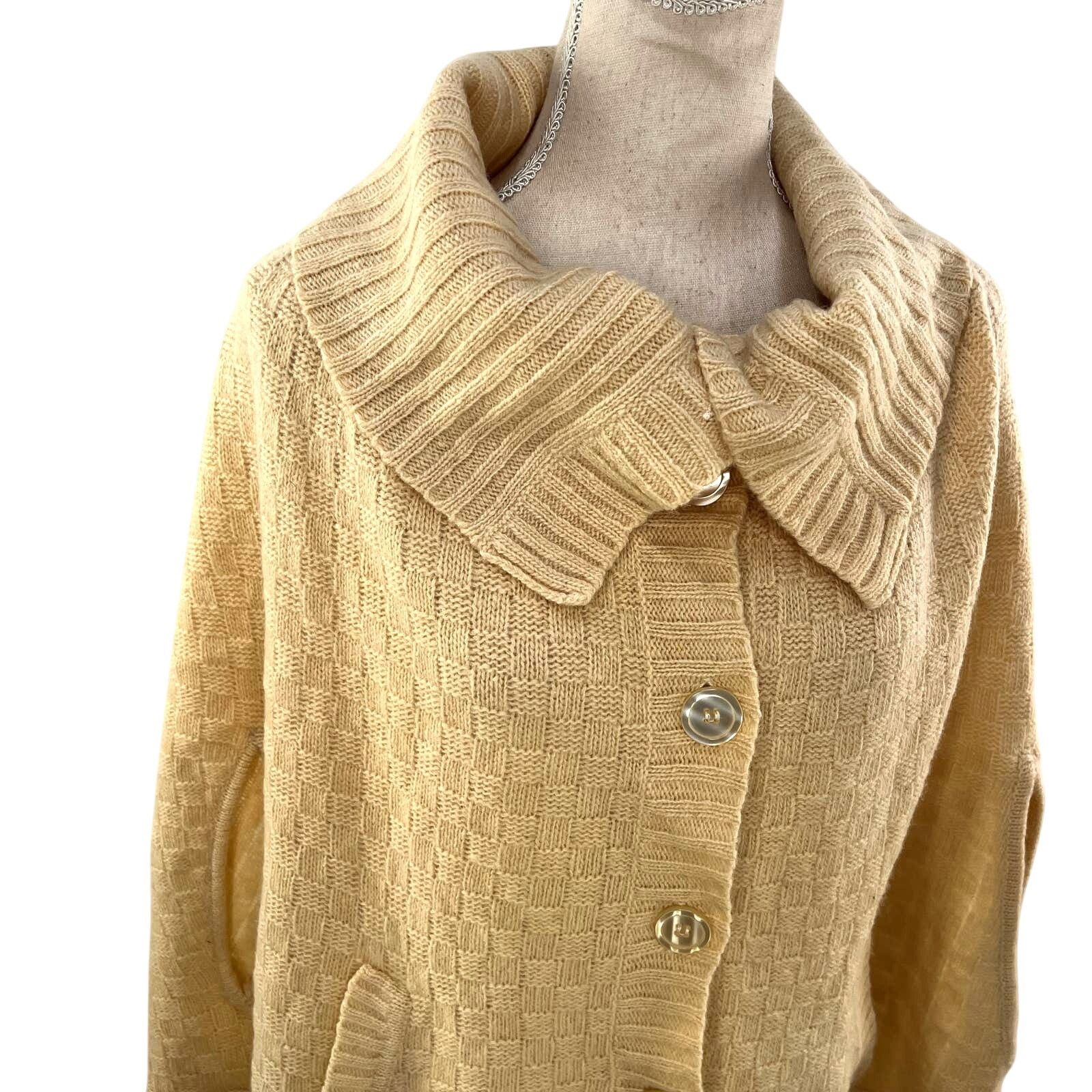 Vintage Vintage Talbots Ivory Wool Caplet Basketweave Knit Poncho Size ONE SIZE - 6 Thumbnail