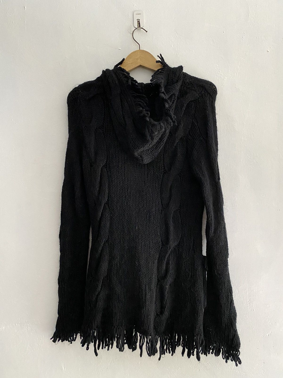 Japanese LGB style apj cable wool tassel knit hoodie