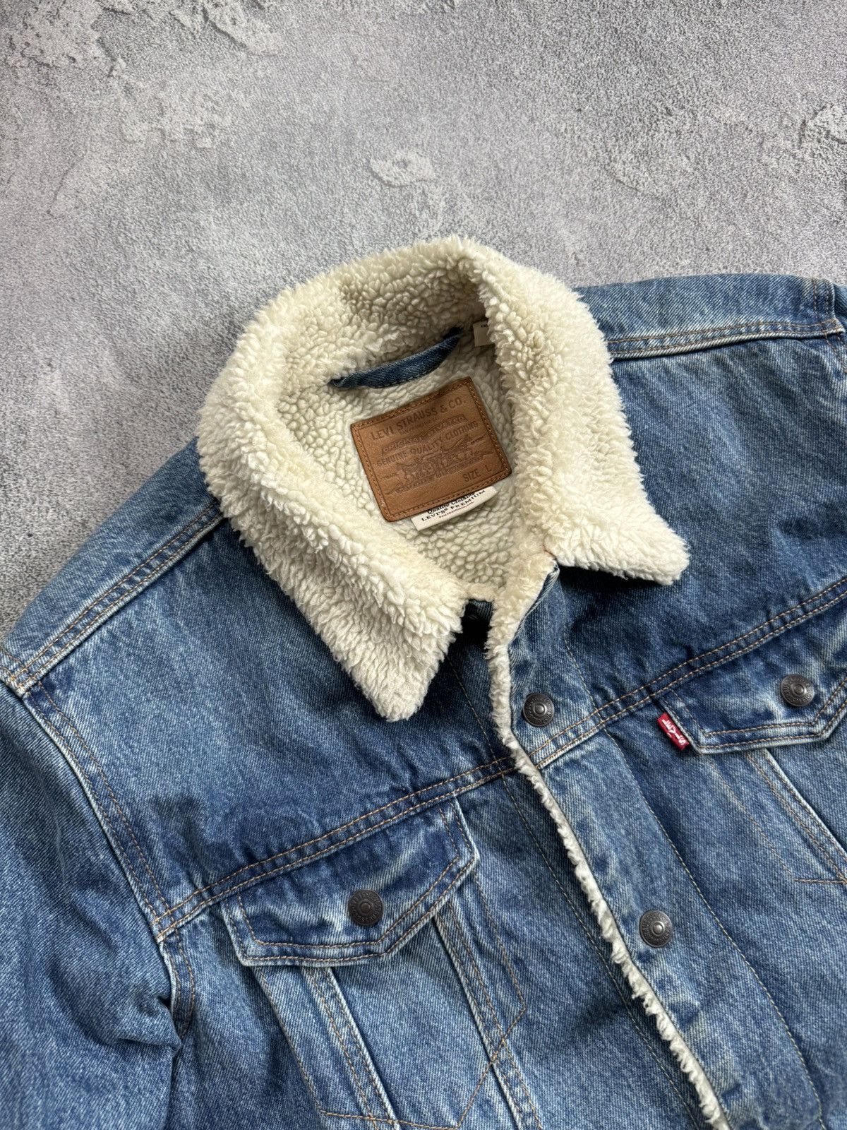 Levi's × Levi's Vintage Clothing × Vintage Levi’s L denim Sherpa jacket lined trucker bomber casual Size US L / EU 52-54 / 3 - 9 Thumbnail