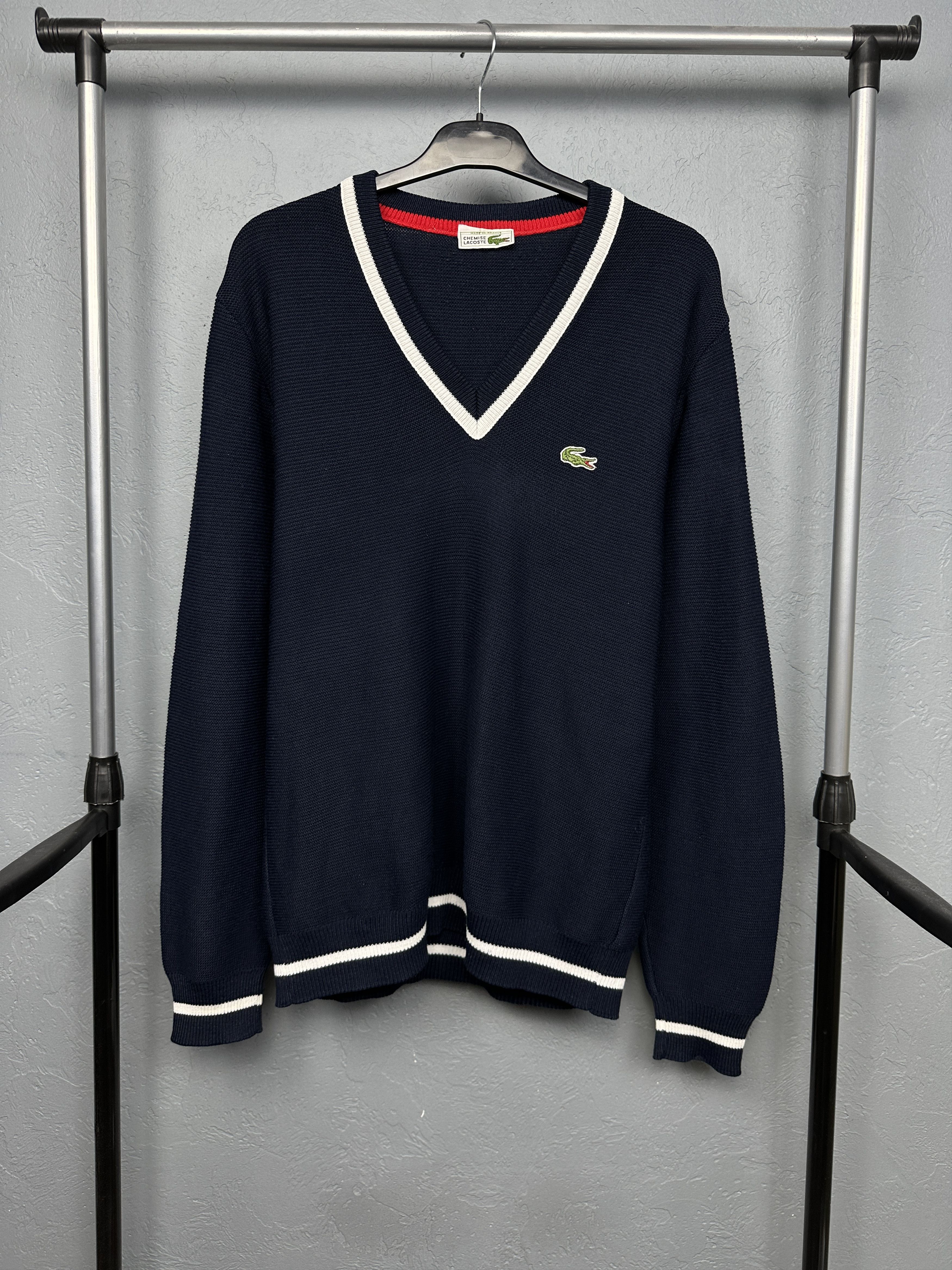 Lacoste Lacoste Vintage Chemise Mens V-neck Sweater Size US M / EU 48-50 / 2 - 1 Thumbnail
