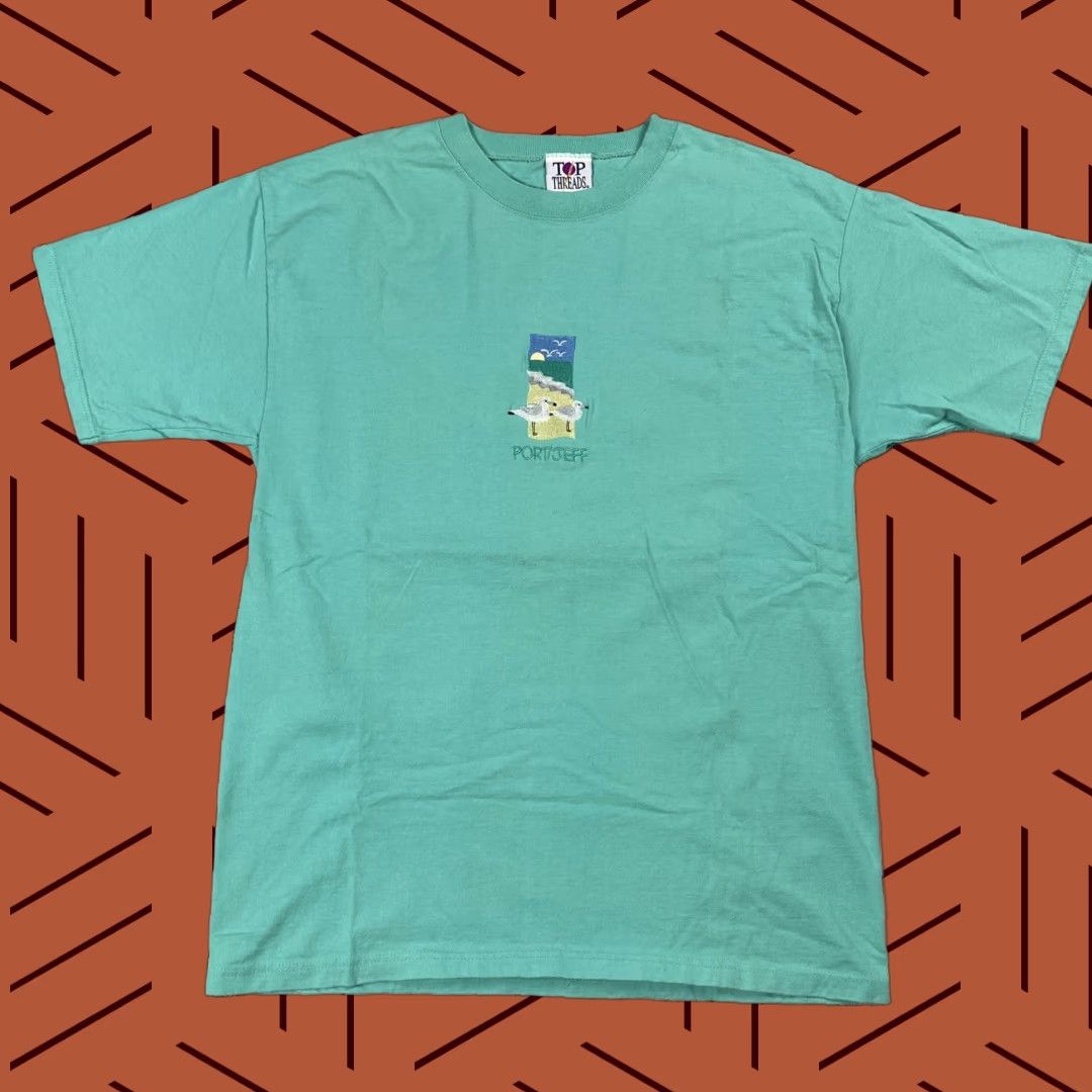 Vintage VINTAGE TOP THREADS Seagulls Beach T-Shirt M SEAFOAM GREEN USA 2000s Unisex Adult Size US M / EU 48-50 / 2 - 1 Thumbnail