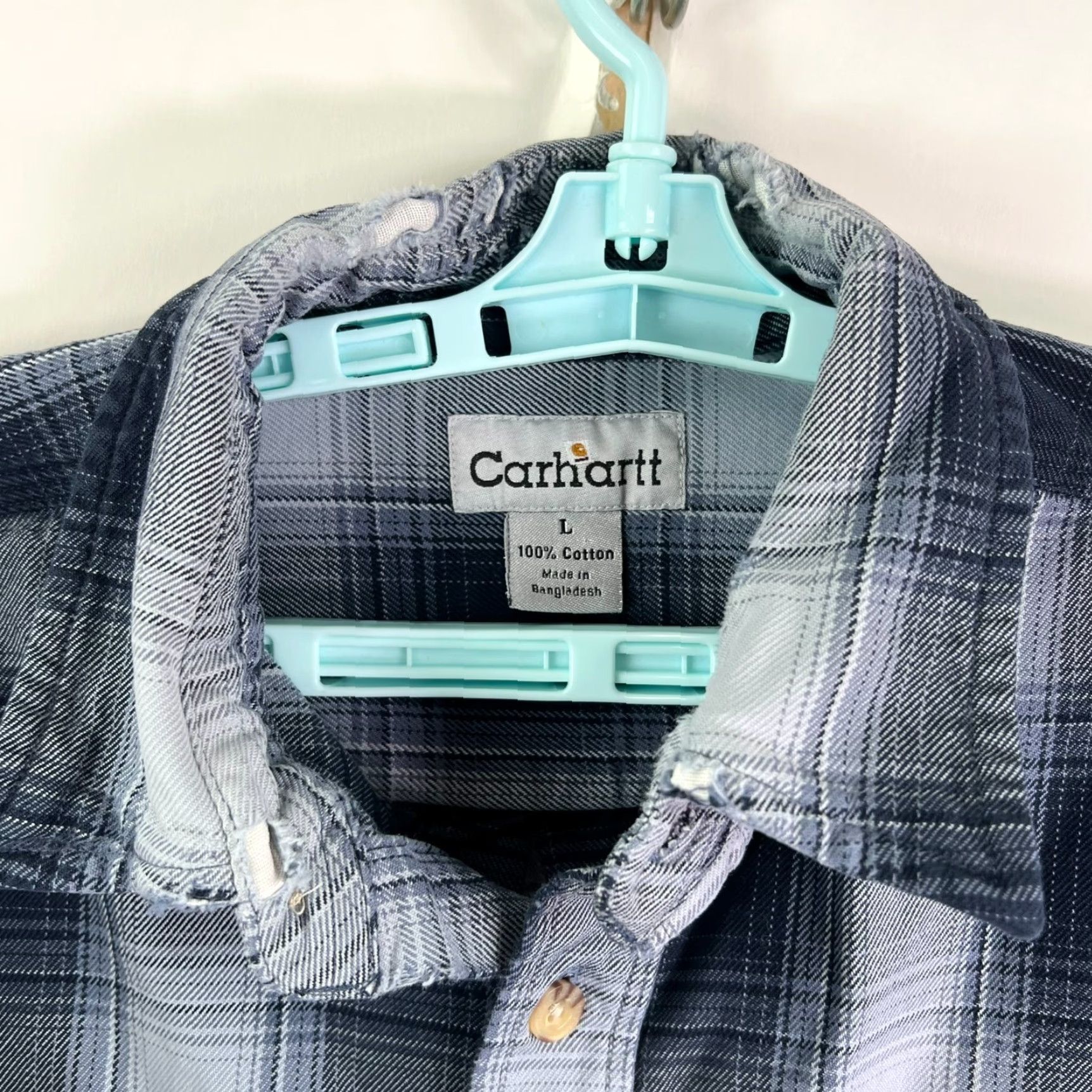 Carhartt VINTAGE Carhartt Plaid Long Sleeve Button-Up Shirt Mens Size L Blue Distressed 90s Outdoor Size US L / EU 52-54 / 3 - 7 Thumbnail