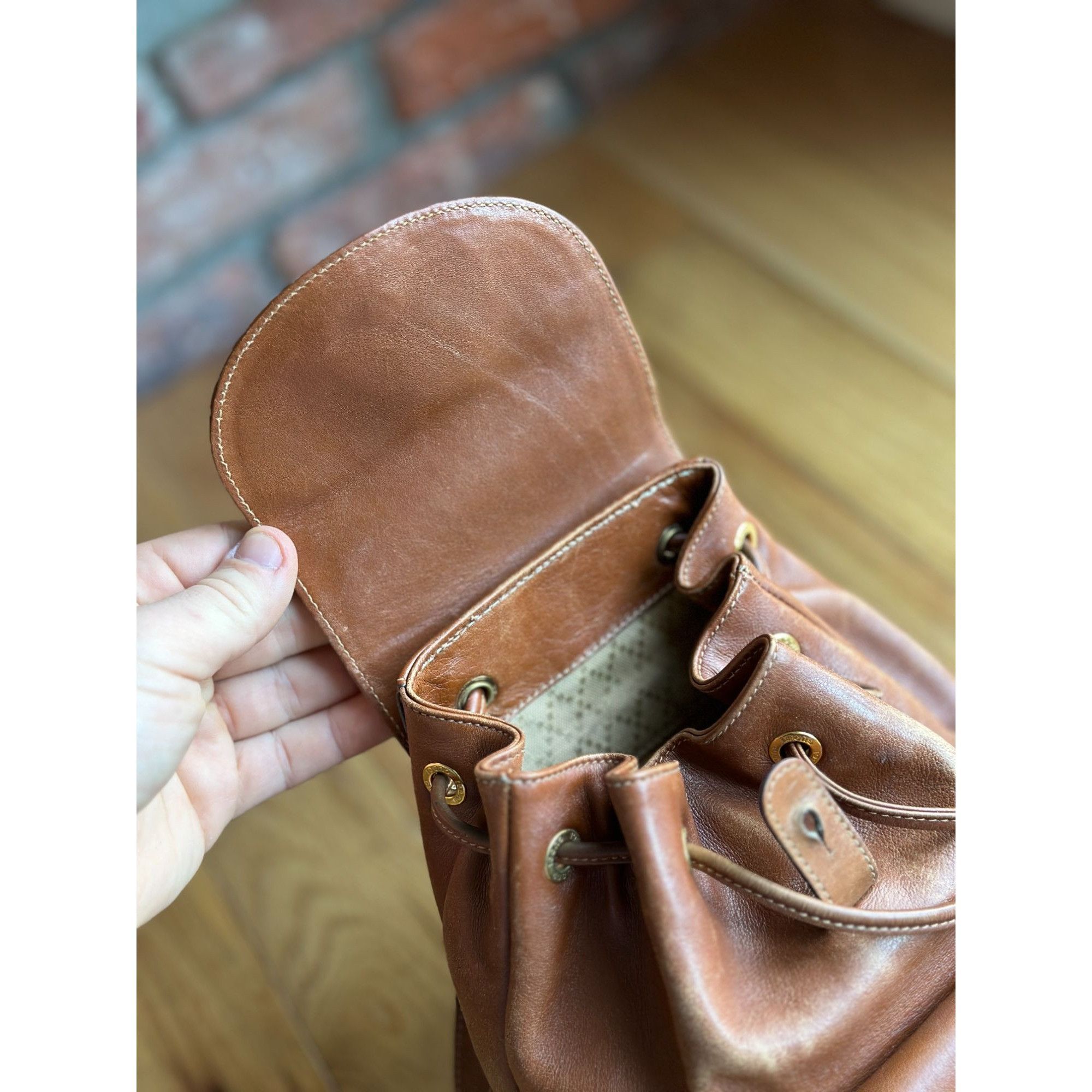 Gucci AUTH GUCCI BAMBOO BACKPACK BROWN LEATHER - Z0940 Size ONE SIZE - 9 Thumbnail