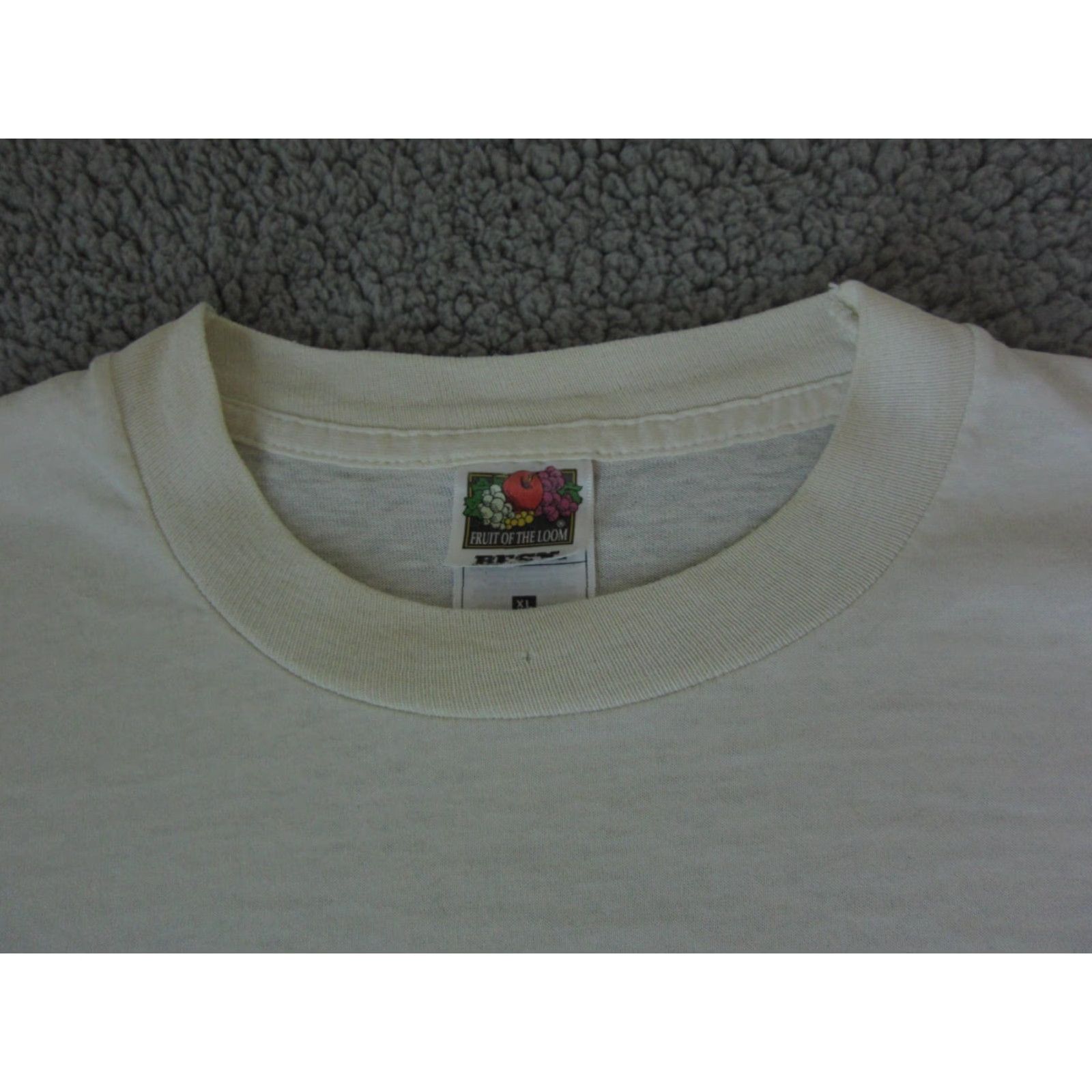 Fruit Of The Loom VINTAGE Pioneer Shirt Mens XL White Fruit of the Loom 90s T-Shirt US 70s 80s 90s Punk Rock Cat School Classic USA Size US XL / EU 56 / 4 - 7 Thumbnail