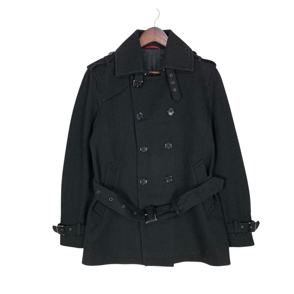 If Six Was Nine Vintage Semanticdesign Wool Short Trench Coat Black Size US S / EU 44-46 / 1 - 1 Thumbnail