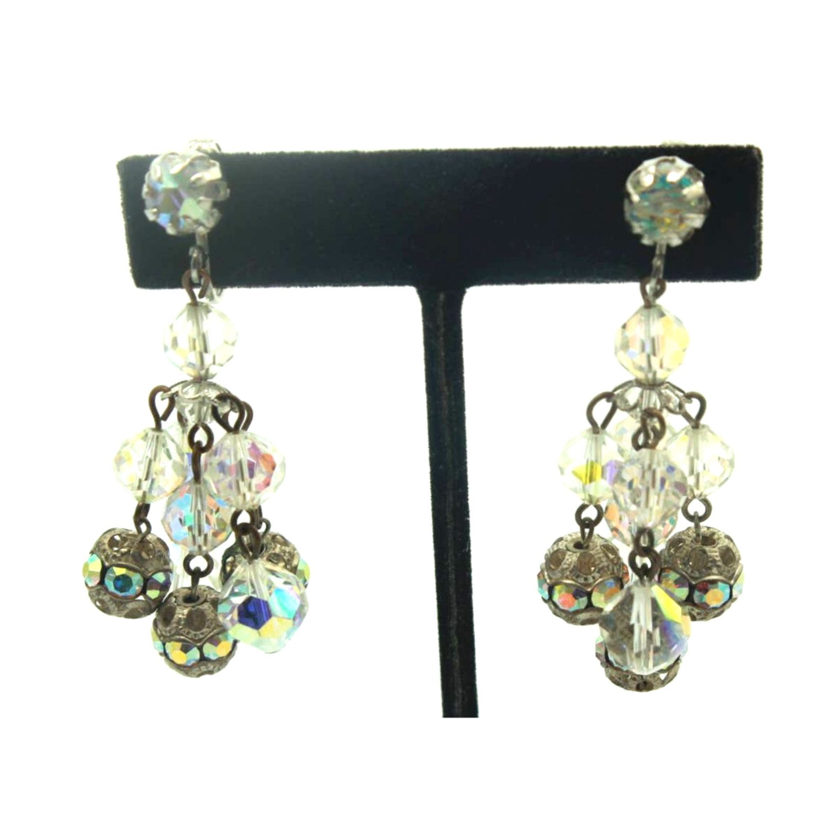 Other Mid-Century Aurora Borealis Crystal Rhinestone Earrings Size ONE SIZE - 1 Thumbnail