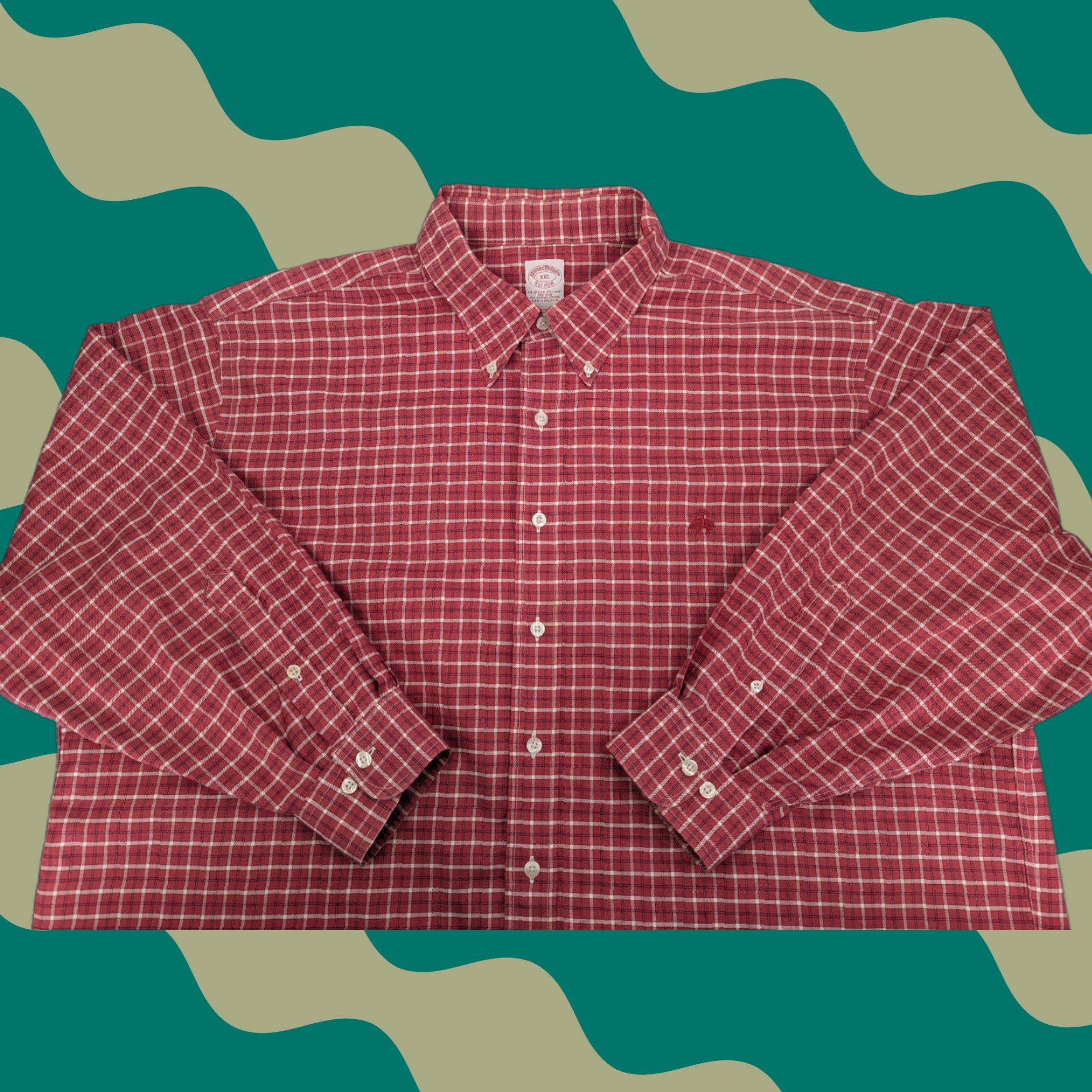 Brooks Brothers Brooks Brothers Shirt Mens 2XL Plaid Red Non-Iron Supima Cotton Long Sleeve Button-Up Button-Down Size US XXL / EU 58 / 5 - 1 Thumbnail