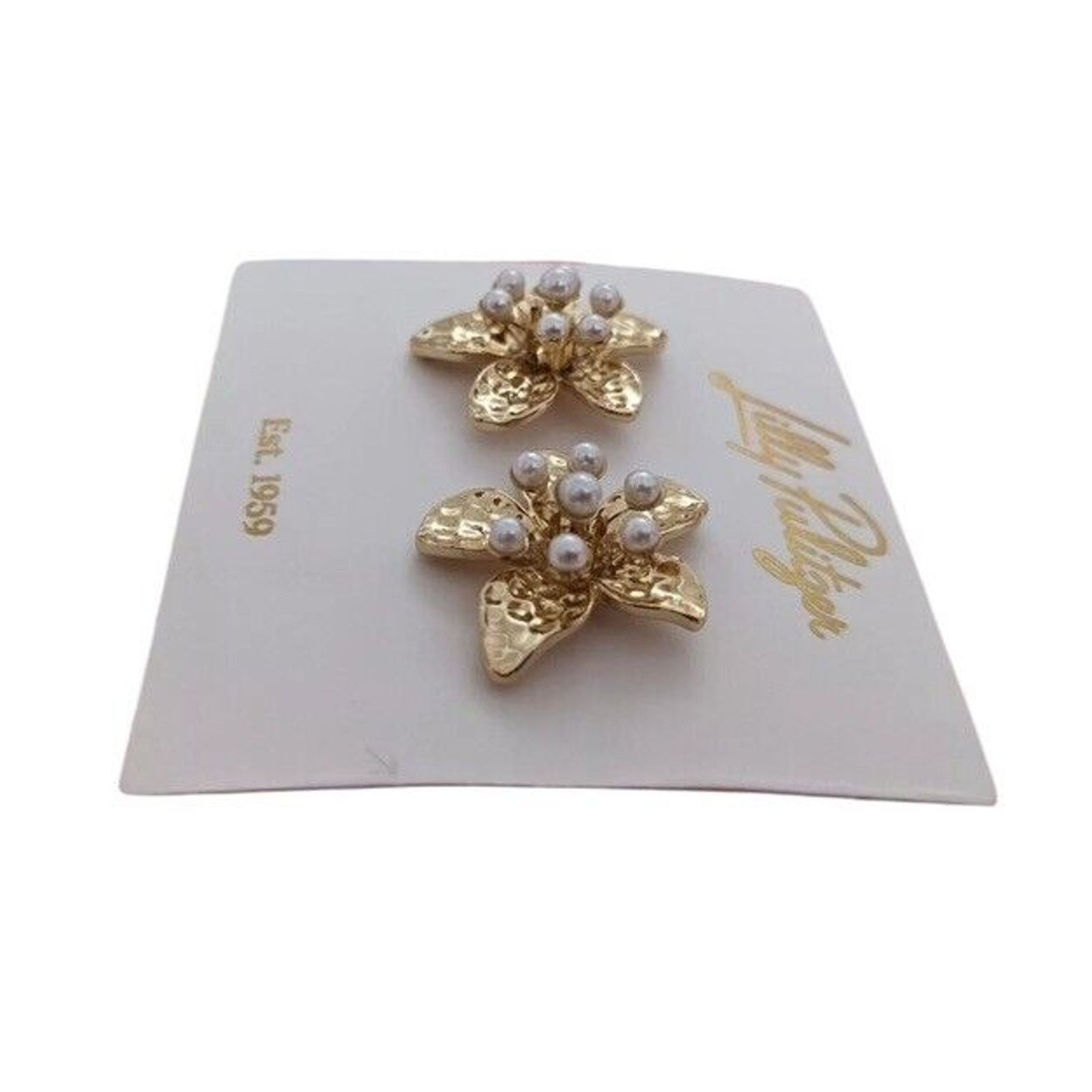 Lilly Pulitzer NWT! Lilly Pulitzer Grove Garden Earrings In Gold Metallic Size ONE SIZE - 7 Thumbnail