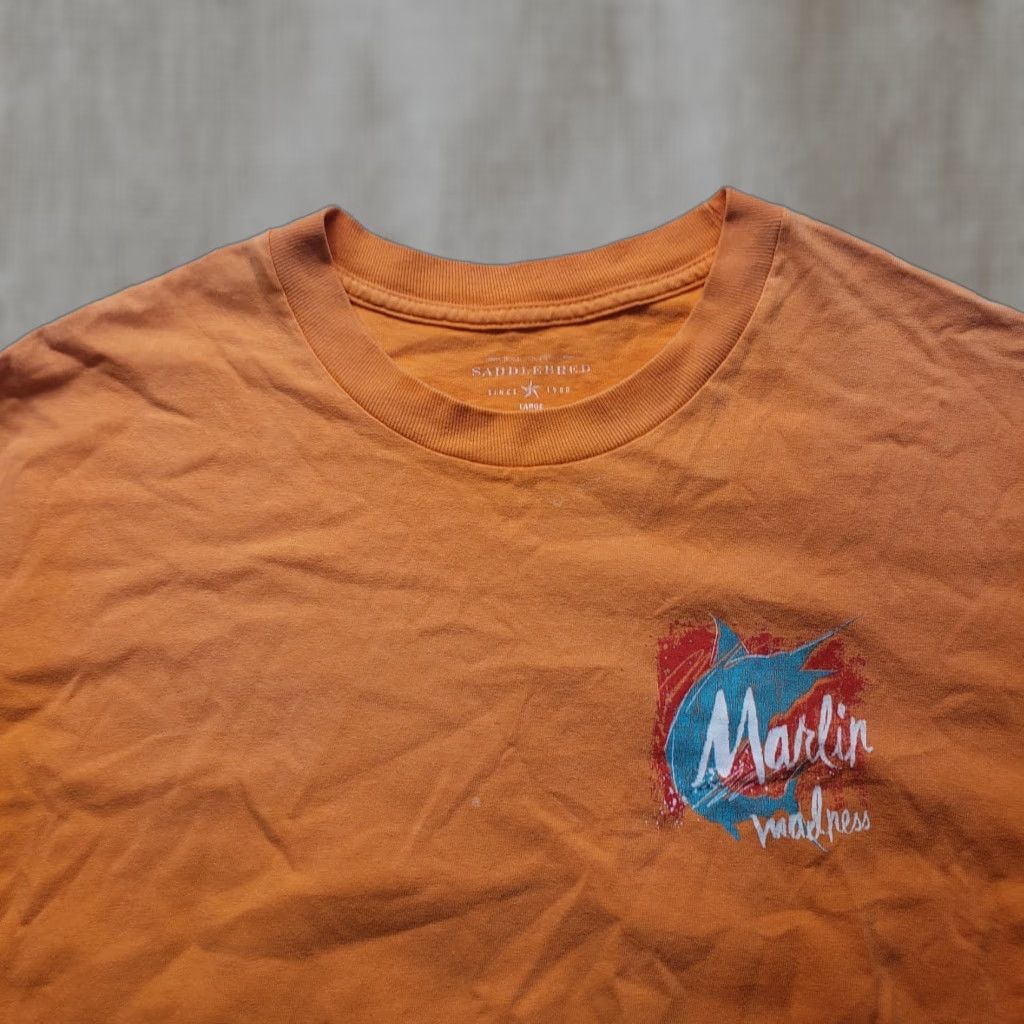 Logo 7 Marlin Madness Orange T-Shirt Logo Short Sleeve Adult Men's L Large Shirt Mens Orange Logo Short Sleeve Marlin Madness Size US L / EU 52-54 / 3 - 1 Thumbnail
