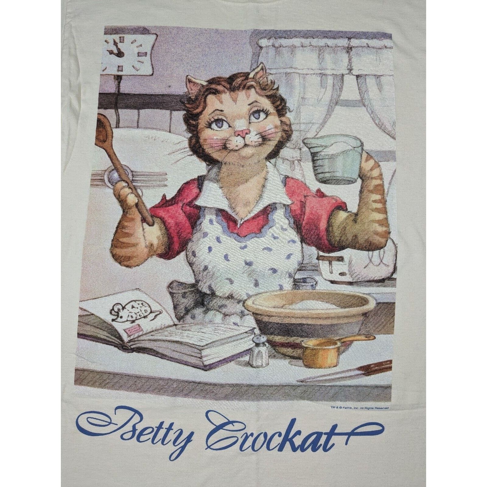 Other Vtg KATZ "Betty Crockat" Cats Cooking Graphic Shirt Crocker Size US M / EU 48-50 / 2 - 2 Thumbnail