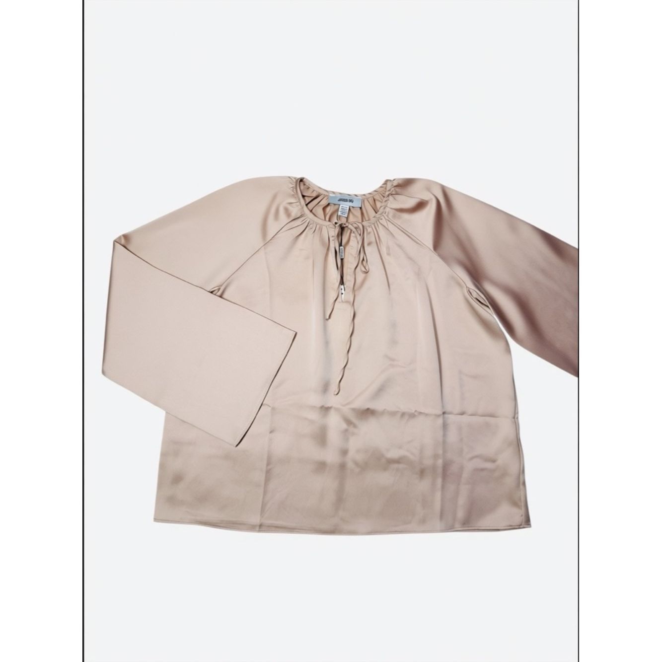 Jason Wu NWT New Jason Wu Tie Front Long Sleeve Satin Blouse In Rich Size M / US 6-8 / IT 42-44 - 2 Thumbnail