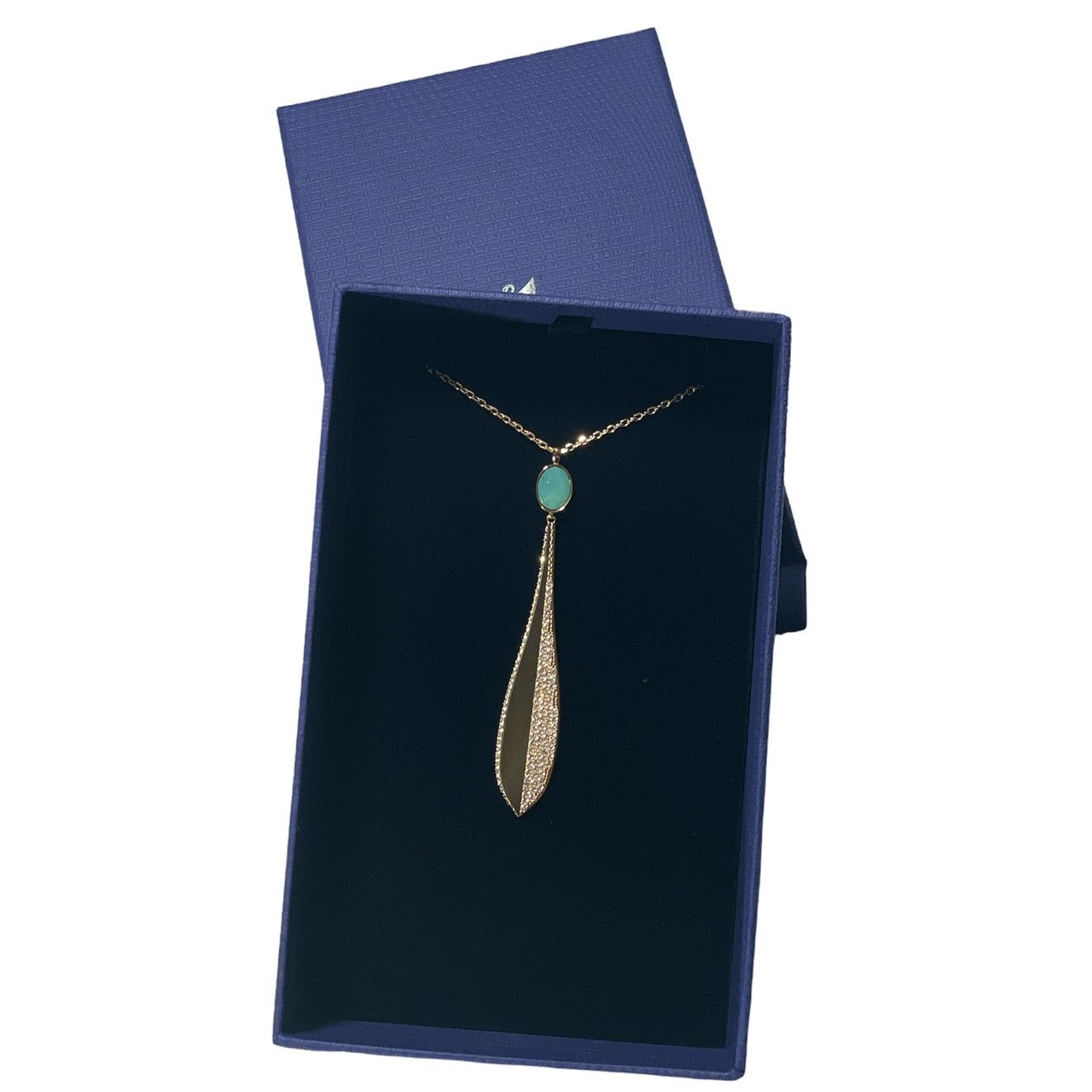 Swarovski Stunning Olive pendant Green Gold-tone plated New