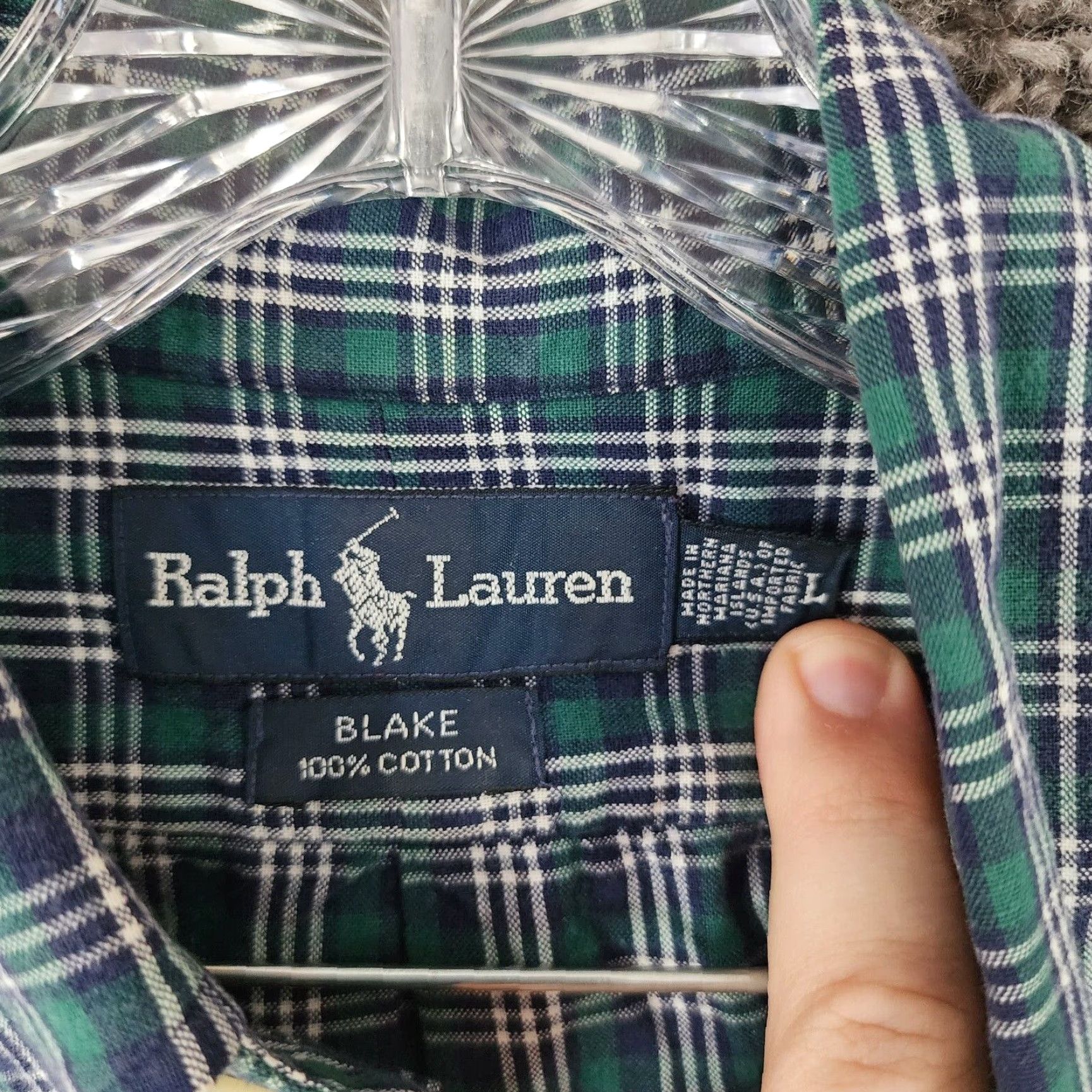 Ralph Lauren Ralph Lauren Mens Green Blue Plaid Short Sleeve Button Up Shirt Large Size US 33 - 5 Thumbnail