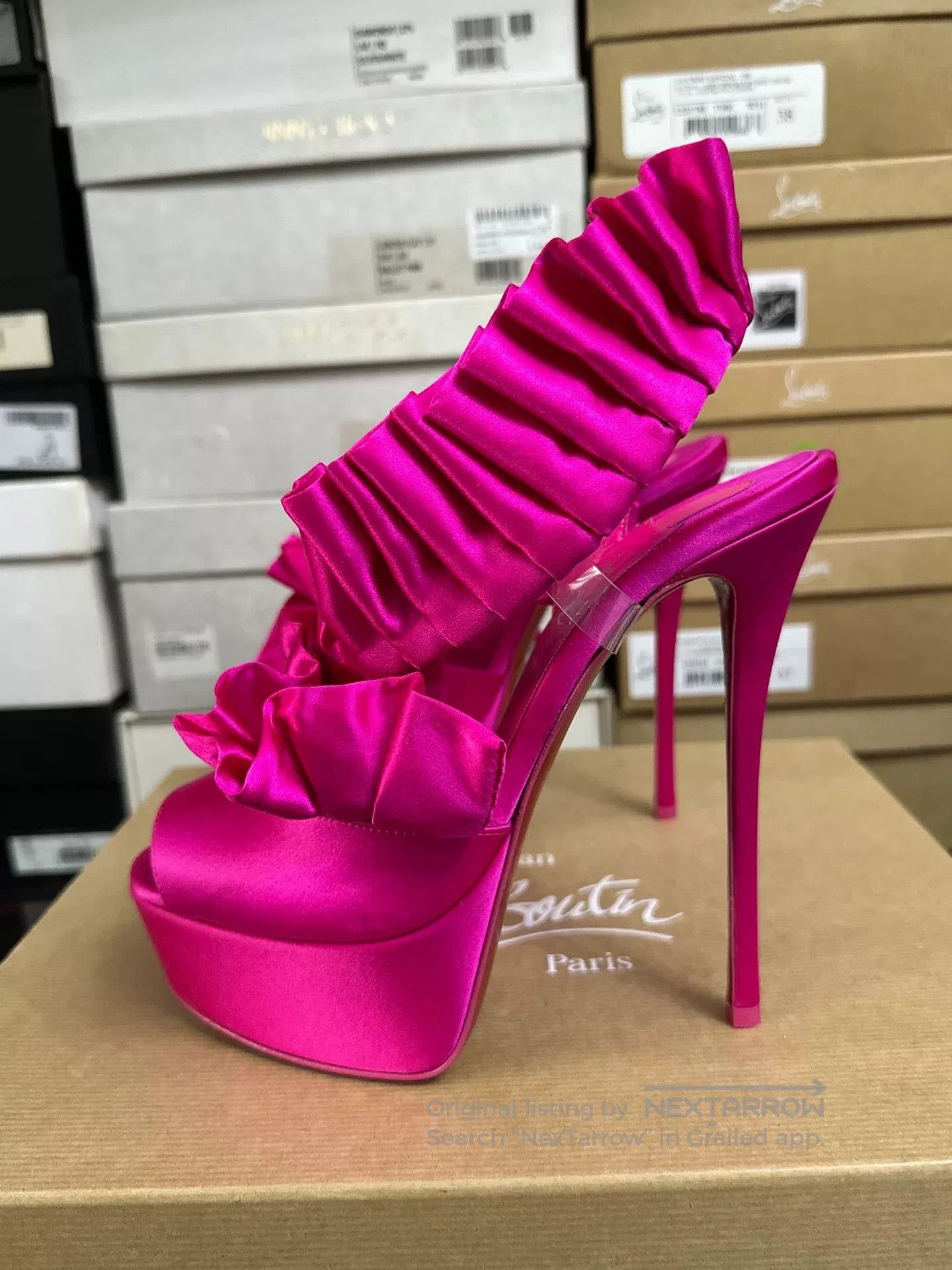 Christian Louboutin Christian Louboutin Pink 15cm Red Sole Heels. Size US 7 / IT 37 - 4 Thumbnail